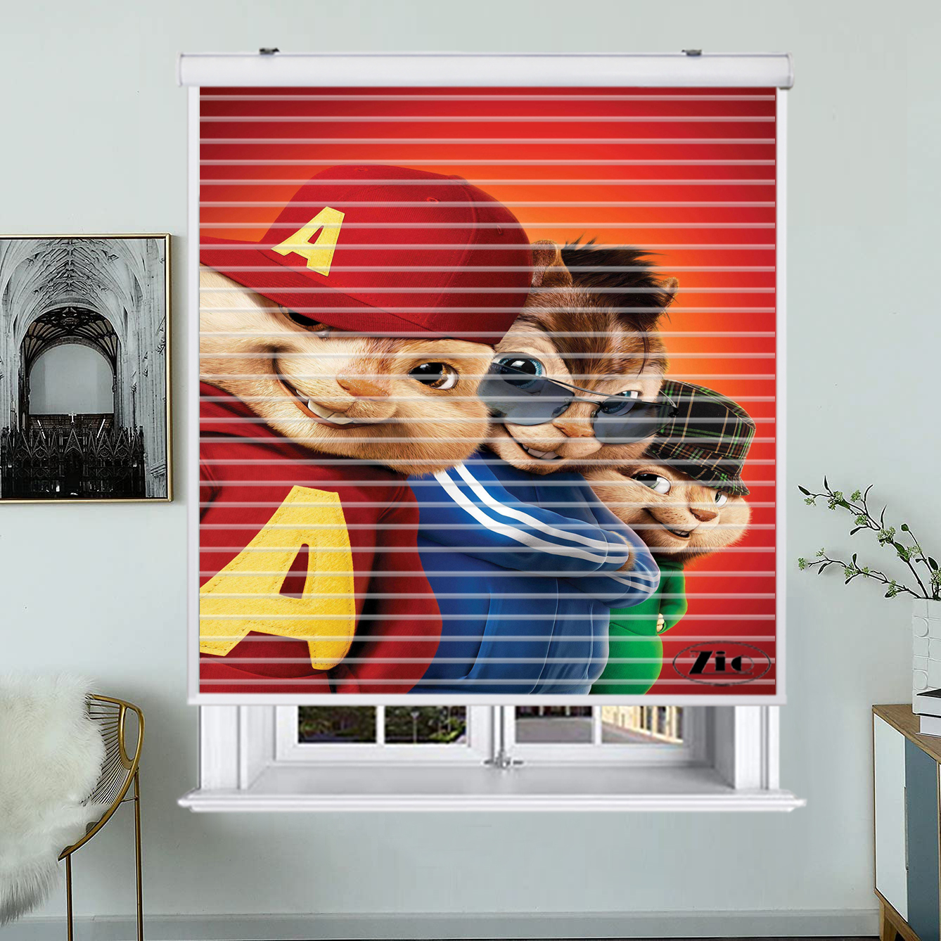 پرده زبرا زیو مدل سیلوئت K3033 سایز 150x150 سانتی متر