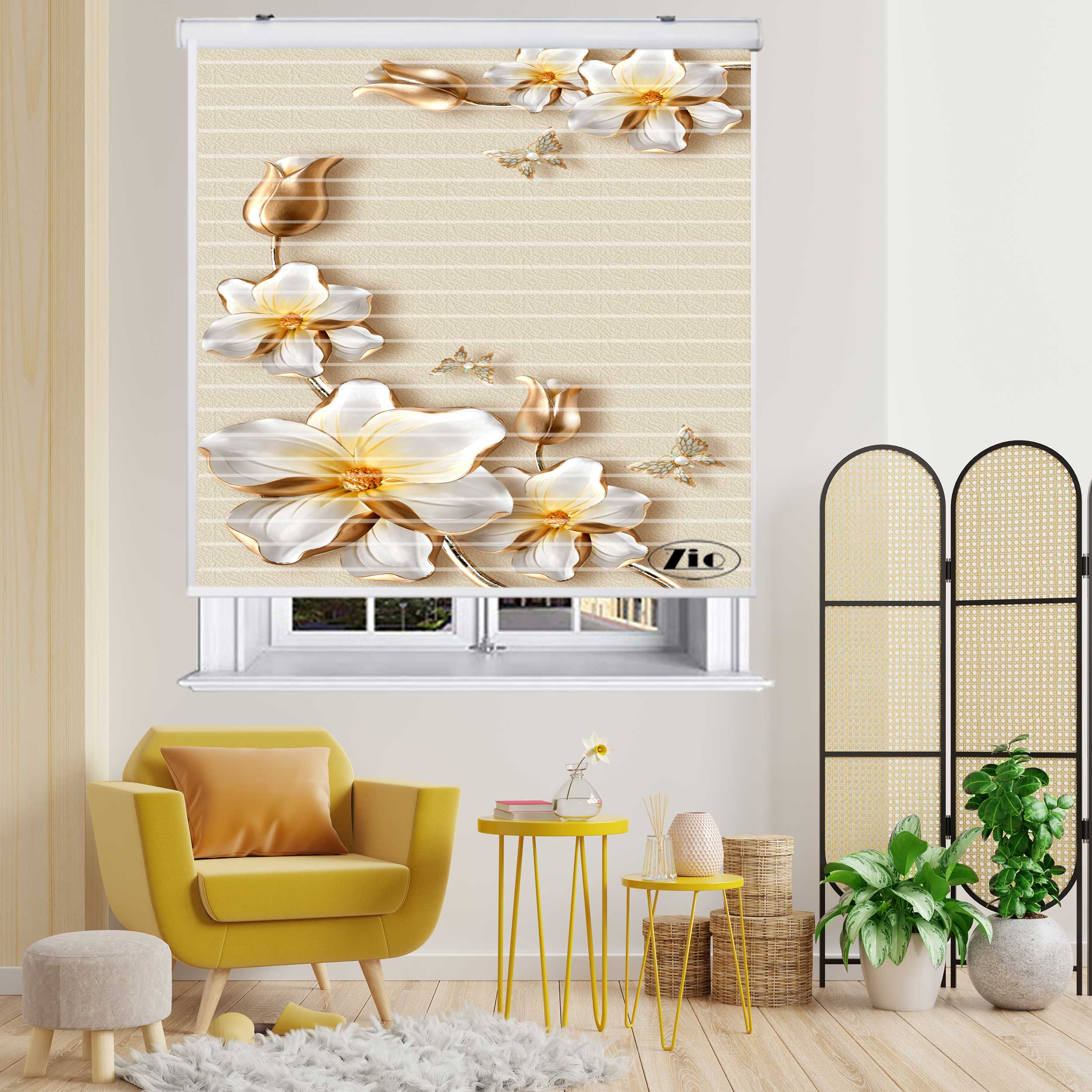 پرده زبرا زیو مدل 3D1106 سایز 150x150 سانتی متر