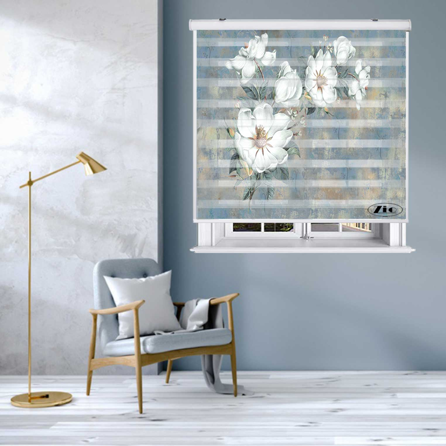 پرده زبرا زیو کد P6060 سایز 150x150 سانتی متر