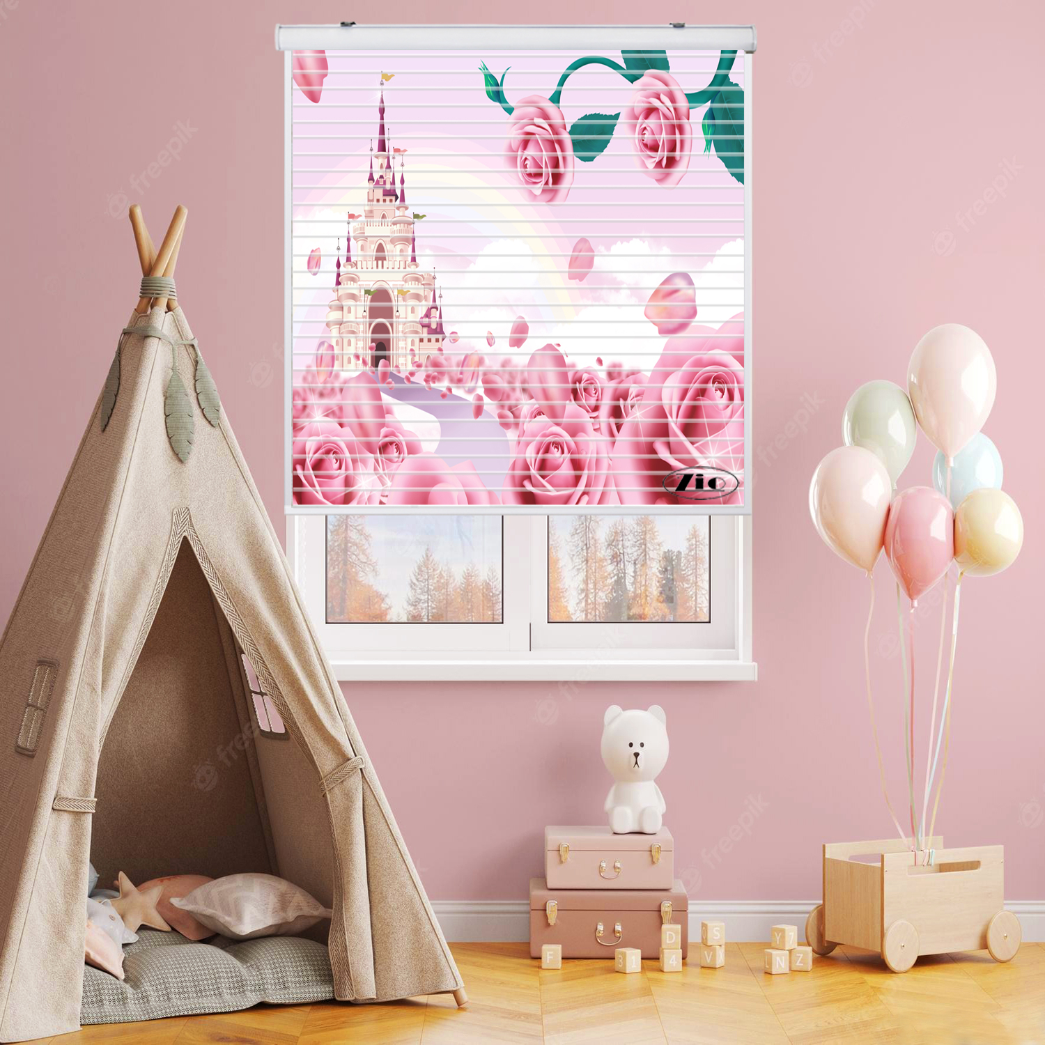 پرده زبرا زیو مدل سیلوئت K3042 سایز 150x150 سانتی متر