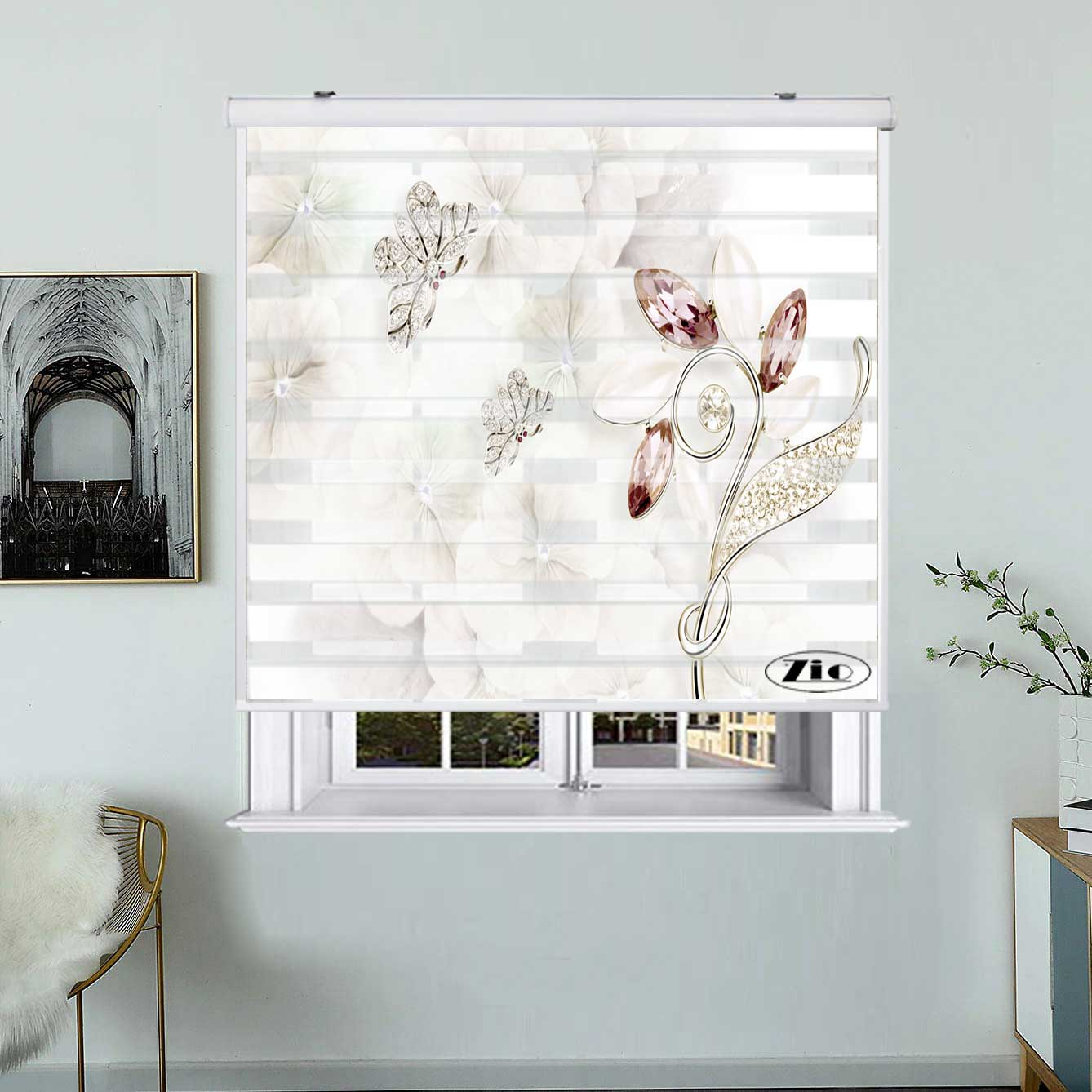 پرده زبرا زیو کد 3D1437 سایز 150x200 سانتی متر