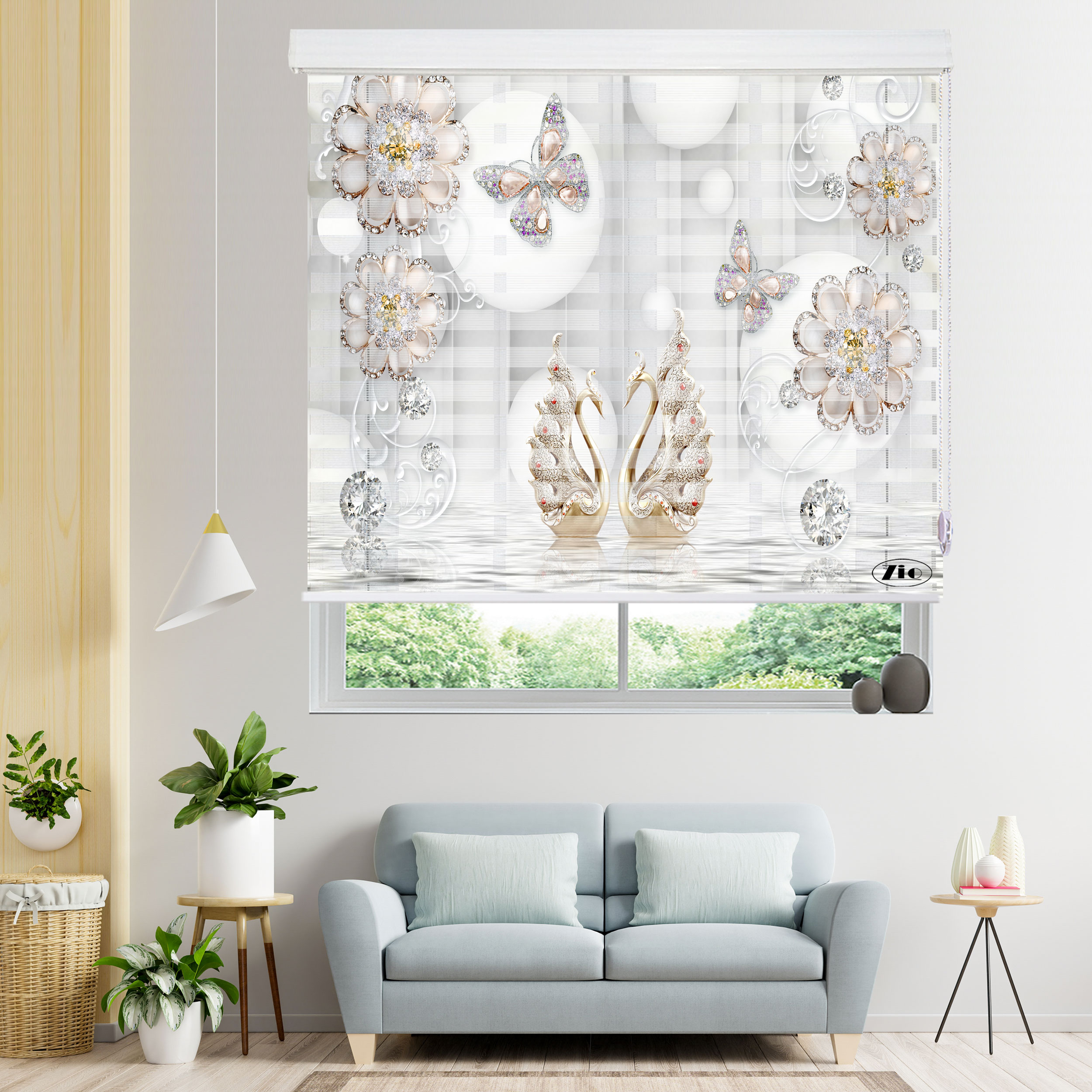 پرده زبرا زیو مدل 3D-1094 سایز 150x150 سانتی متر