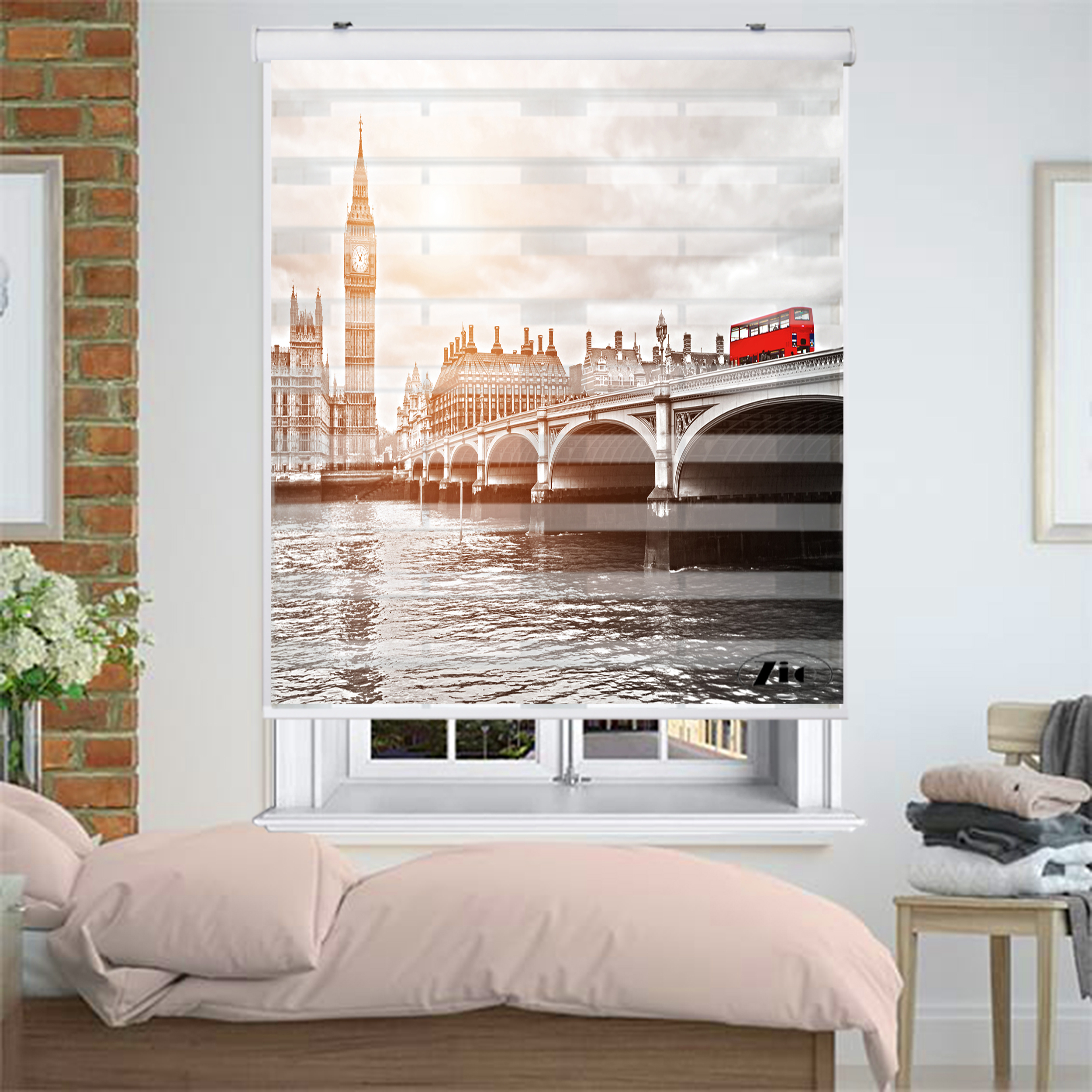 پرده زبرا زیو کد C2040 سایز 150x150 سانتی متر