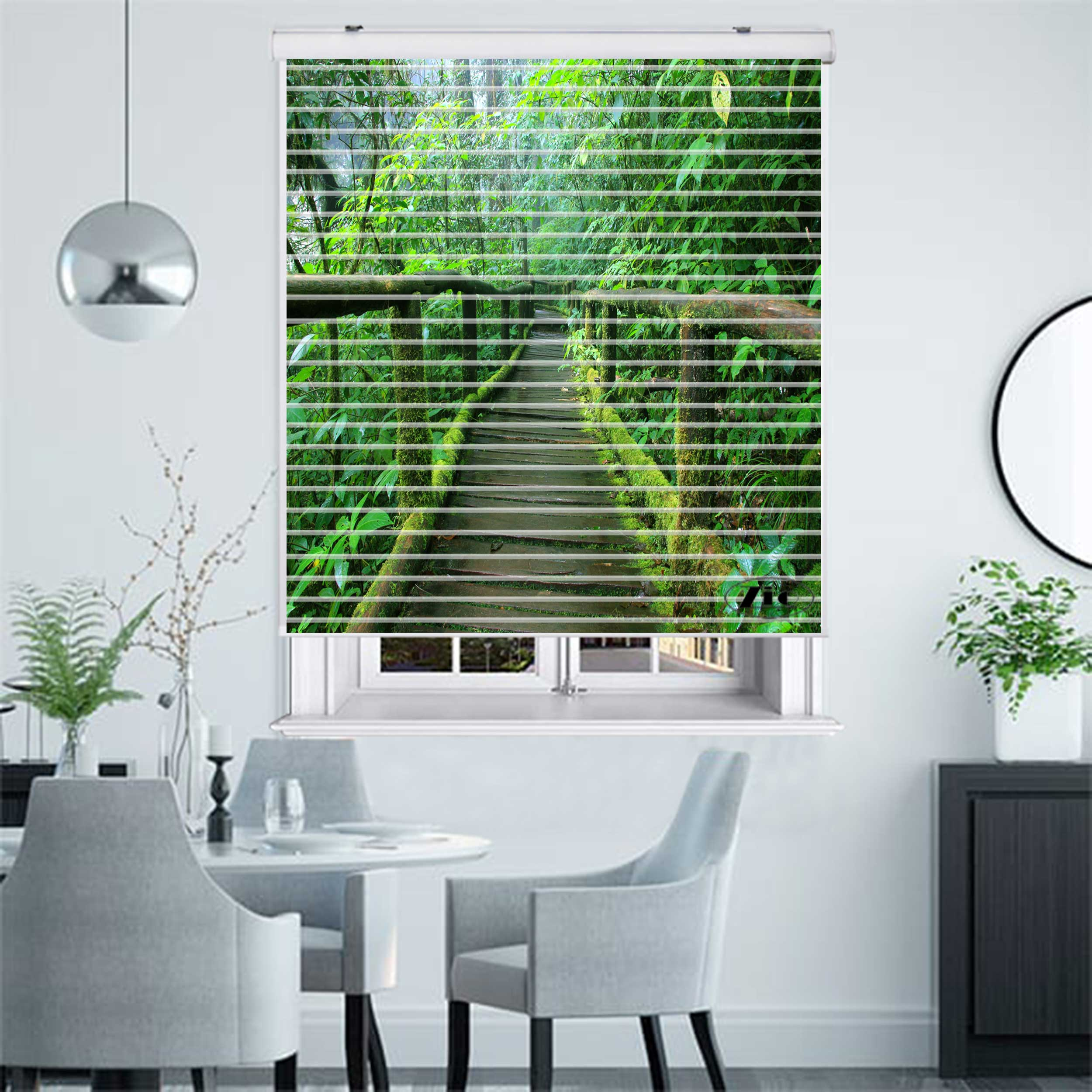 پرده زبرا زیو مدل L-5054 سایز 150x150 سانتی متر