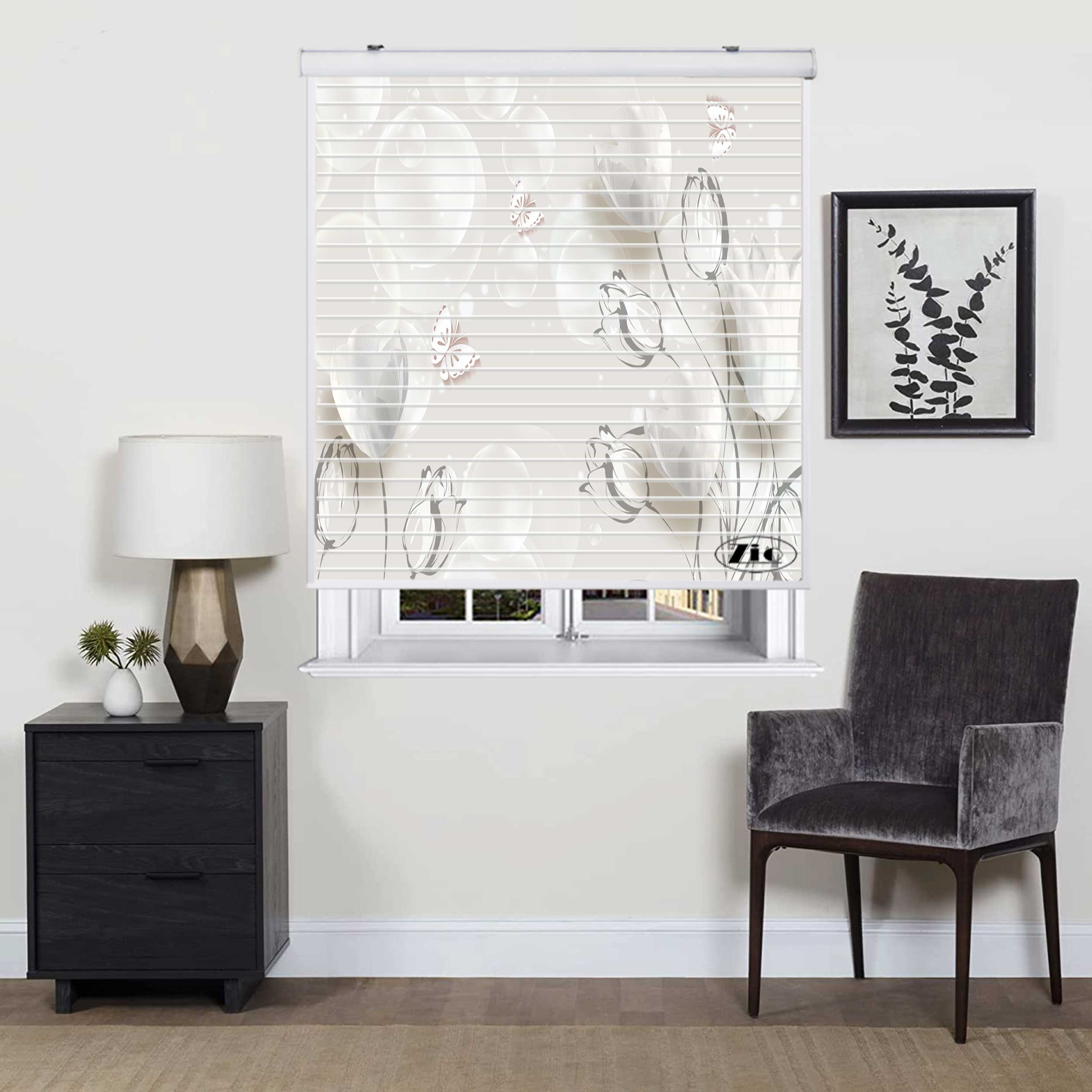 پرده زبرا زیو مدل سیلوئت 3D1258 سایز 150x150 سانتی متر