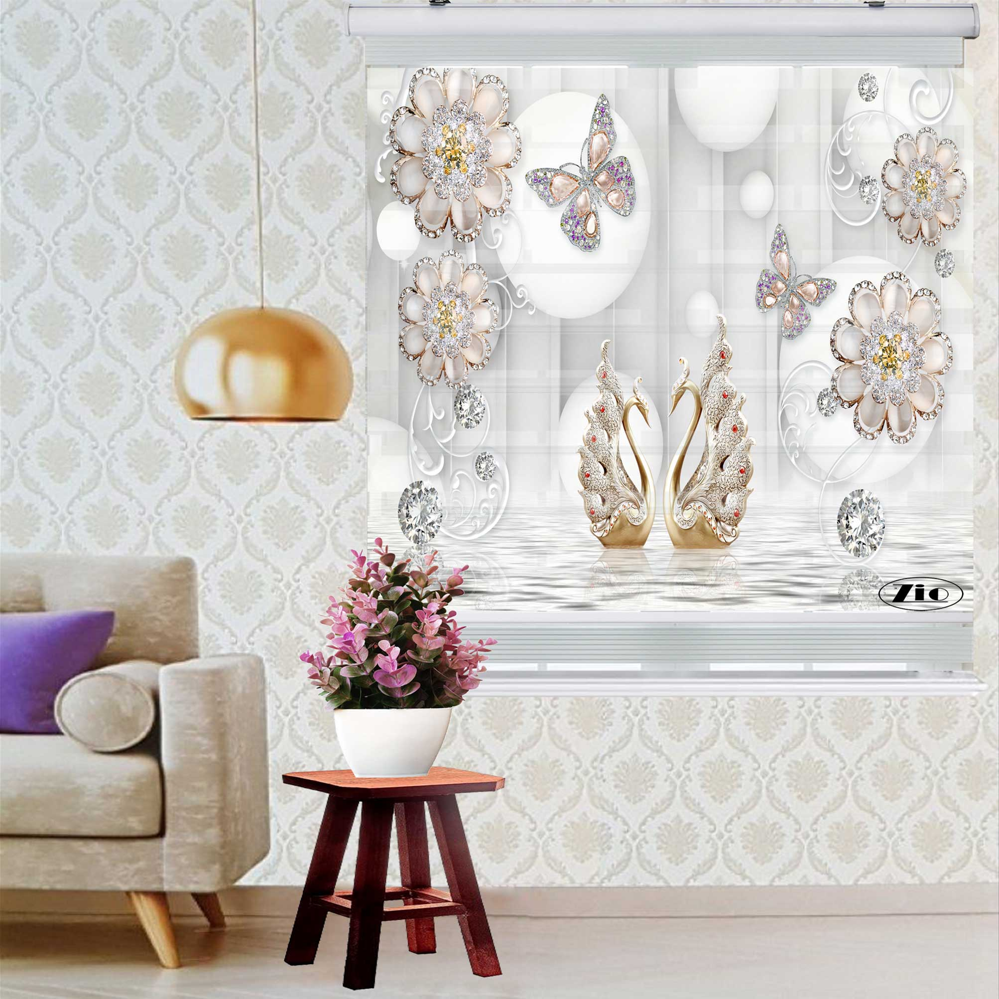 پرده زبرا کد 1094 سایز 150x150 سانتی متر