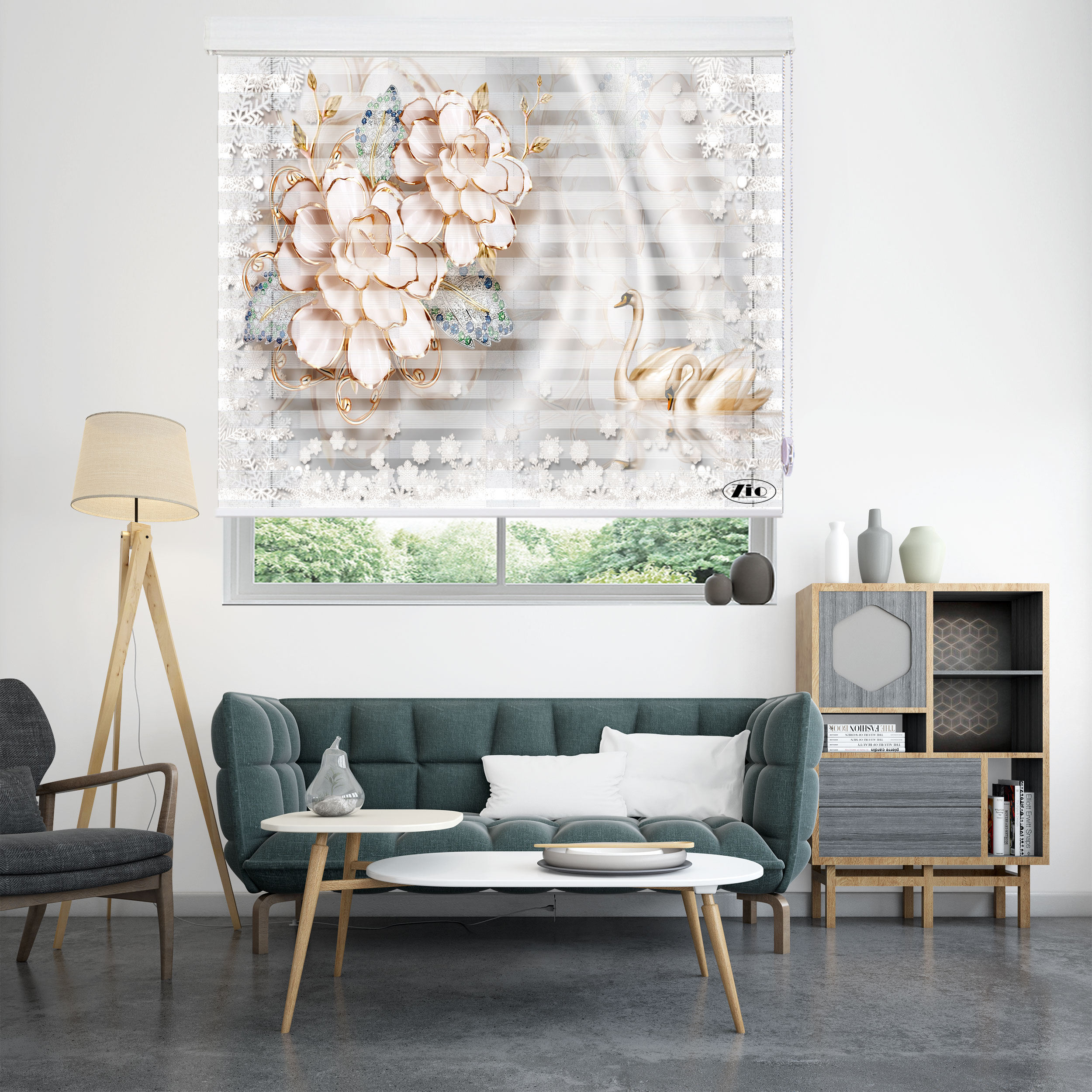 پرده زبرا زیو مدل 3D-1168 سایز 100x150 سانتی متر