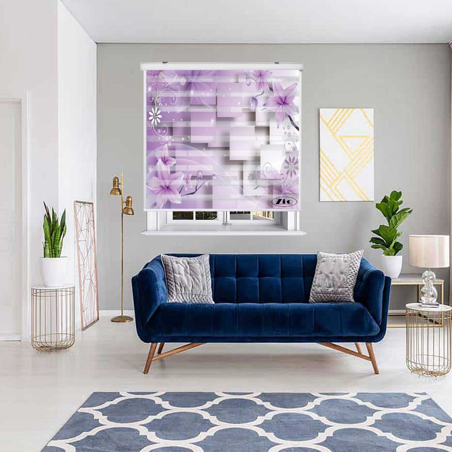 پرده زبرا زیو کد 3D1469 سایز 150x200 سانتی متر