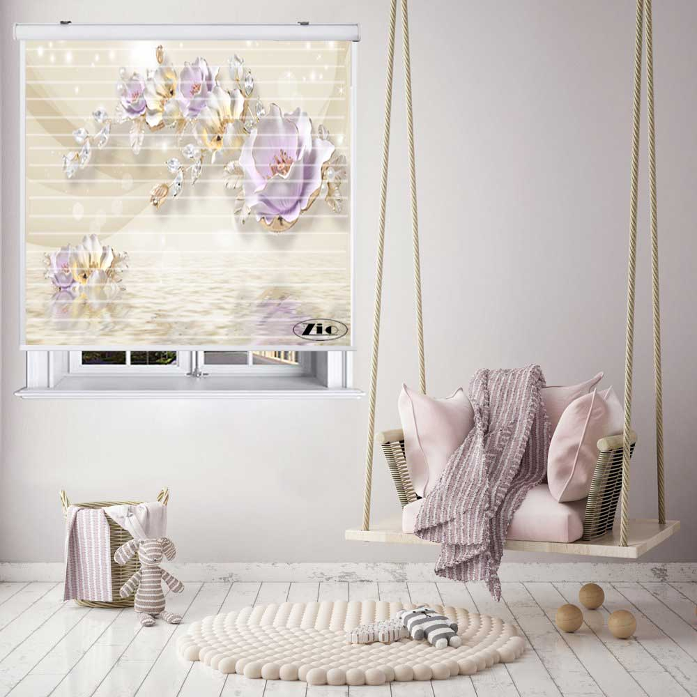 پرده زبرا زیو مدل سیلوئت 3D1189 سایز 150x150 سانتی متر