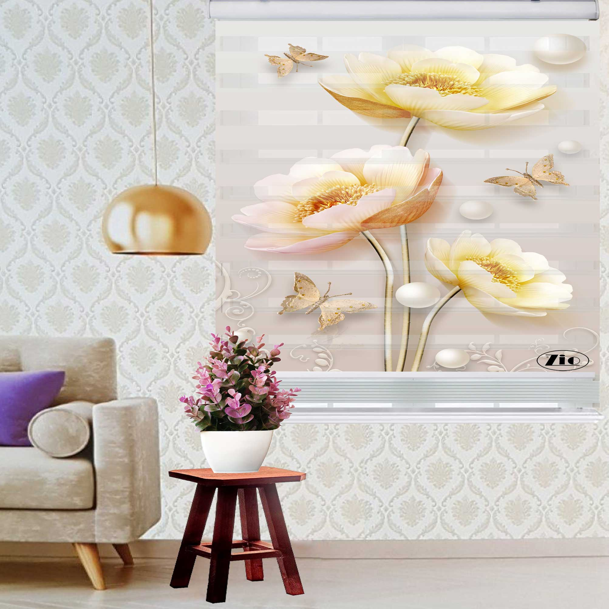 پرده زبرا زیو کد 3D1079 سایز 150x200 سانتی متر