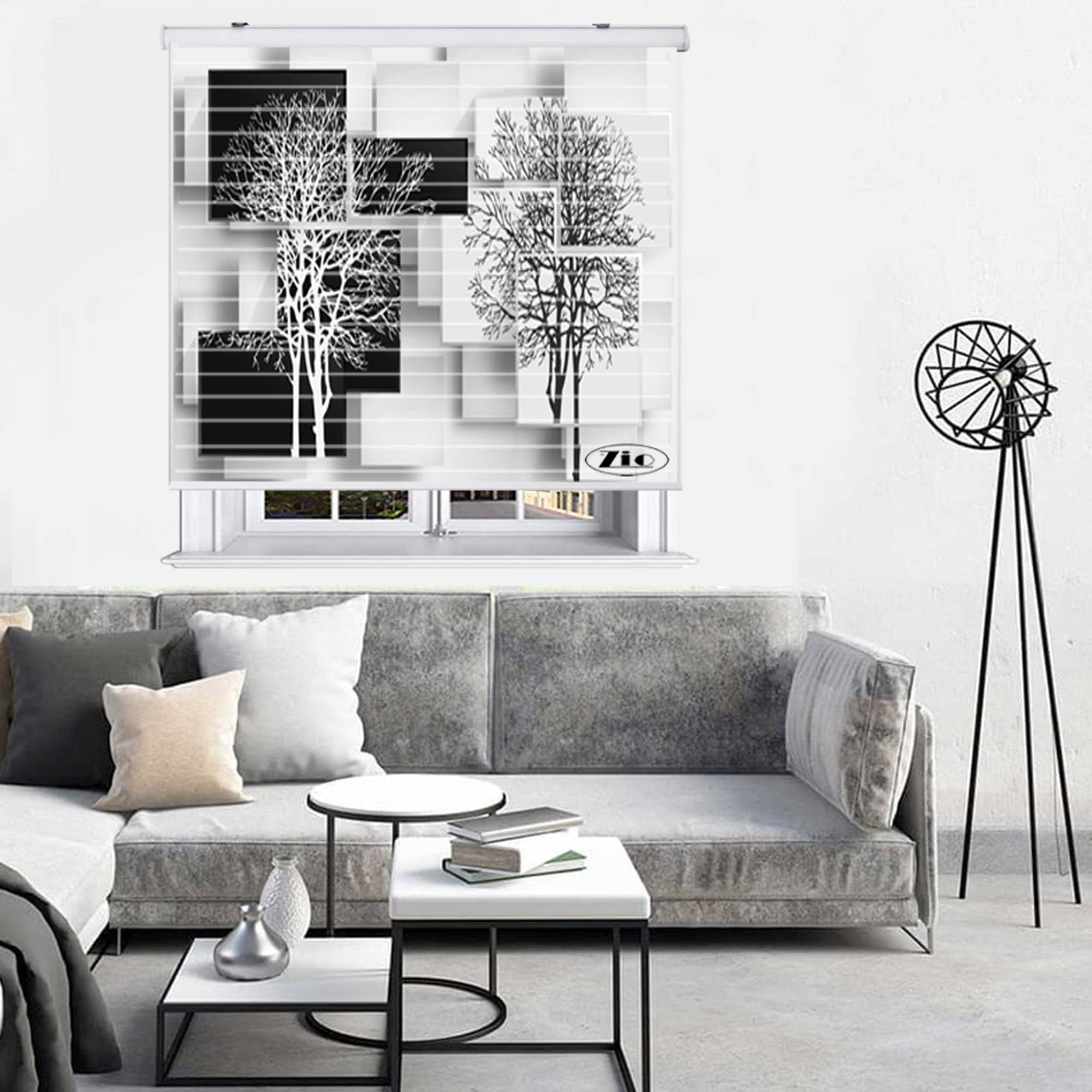 پرده زبرا زیو مدل سیلوئت 3D1137 سایز 150x150 سانتی متر