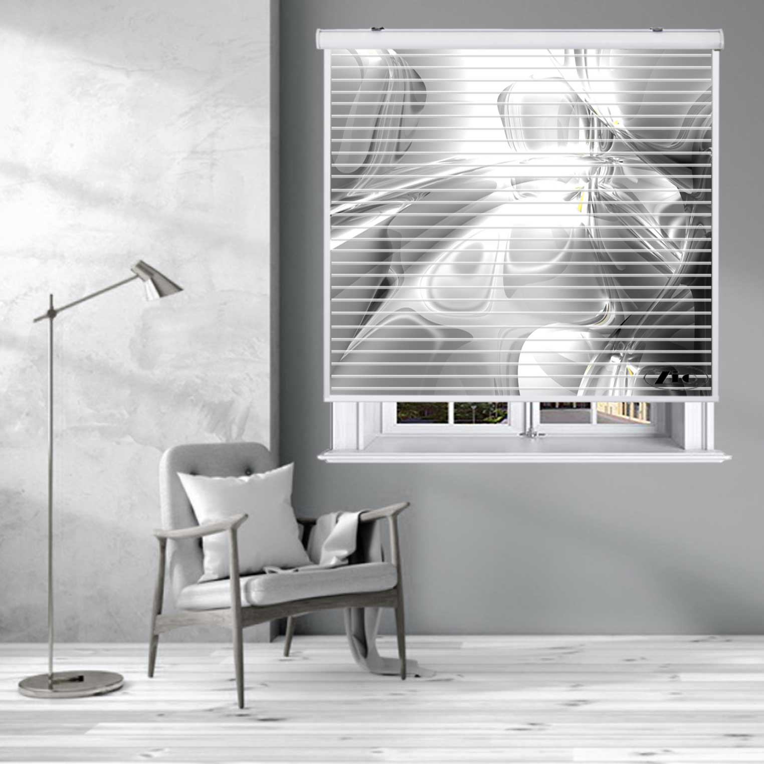 پرده زبرا زیو مدل سیلوئت 3D1371 سایز 150x150 سانتی متر