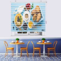 پرده زبرا زیو طرح صبحانه B2 سایز 100x200 سانتی متر