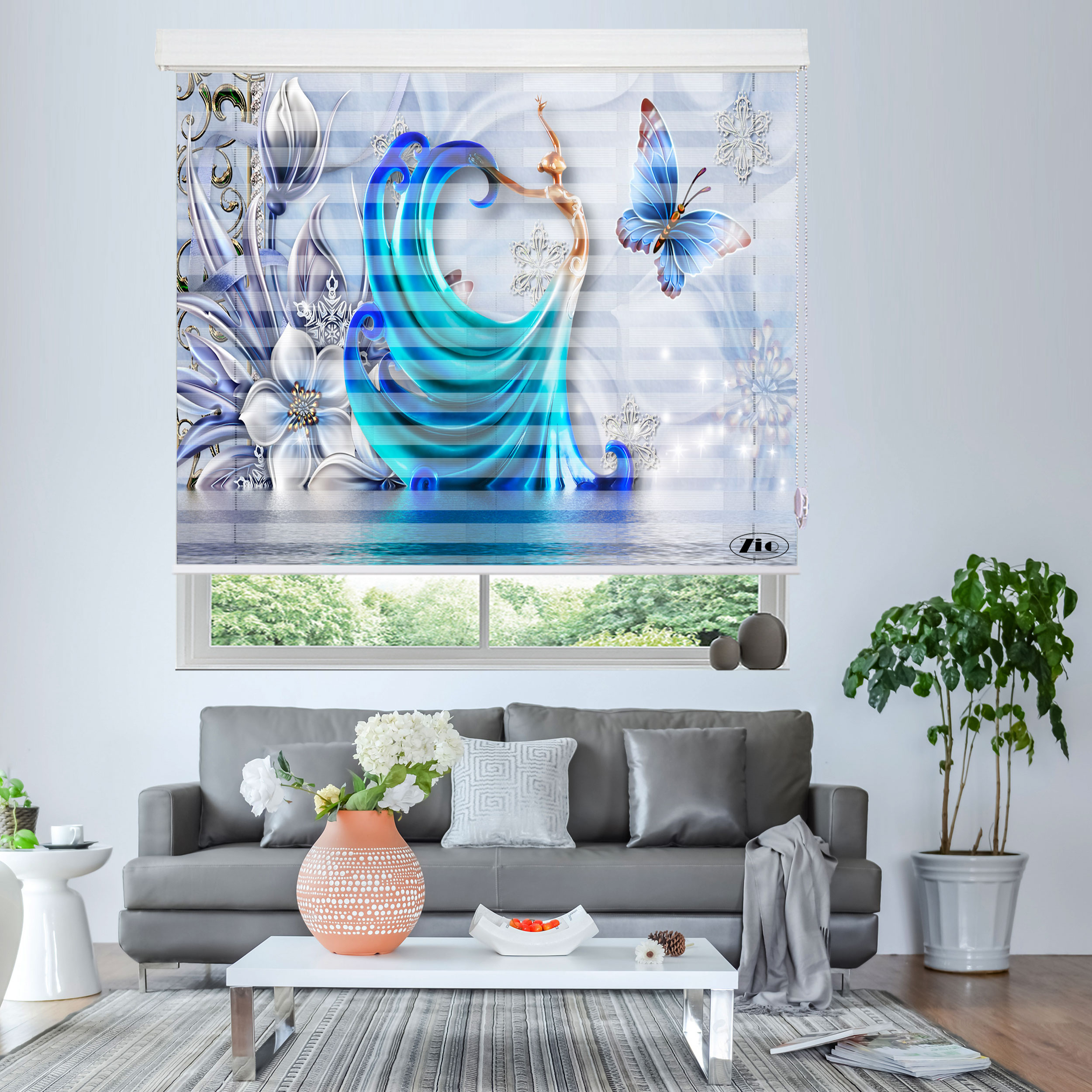 پرده زبرا زیو مدل 3D-1192 سایز 150x150 سانتی متر