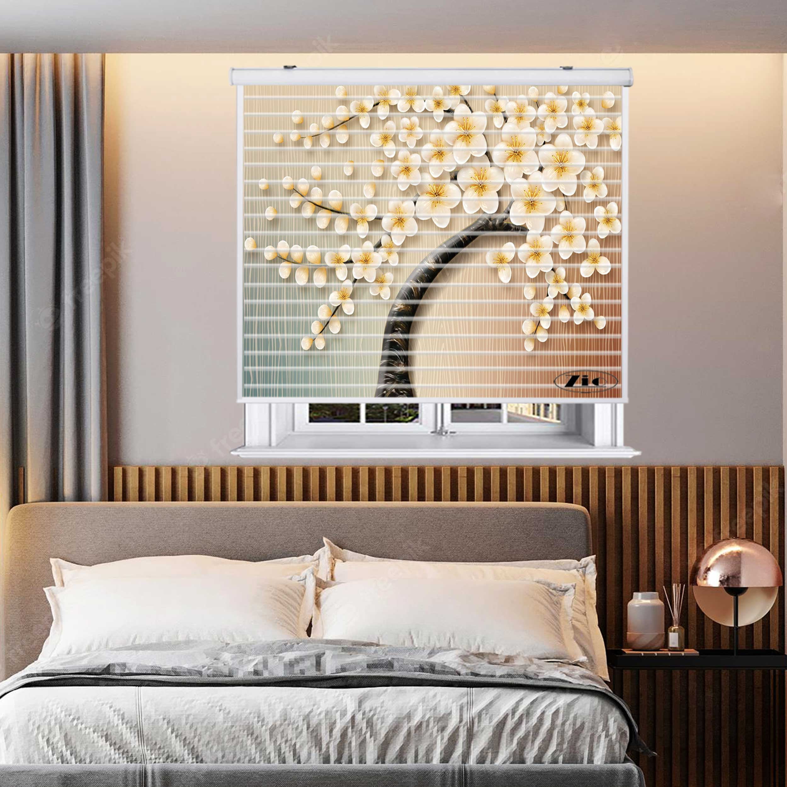 پرده زبرا زیو مدل سیلوئت 3D1317 سایز 150x150 سانتی متر