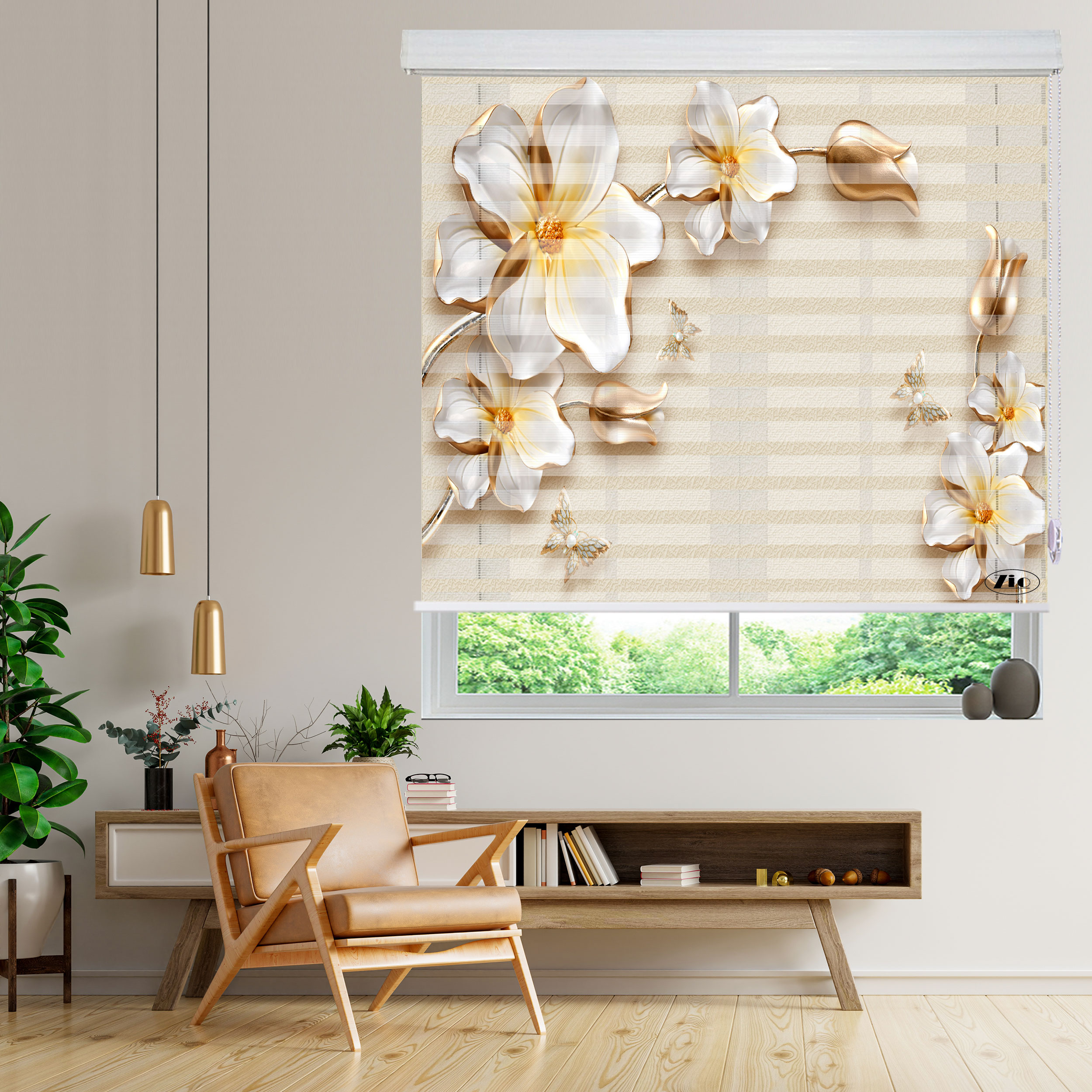 پرده زبرا زیو مدل 3D-1106 سایز 100x200 سانتی متر