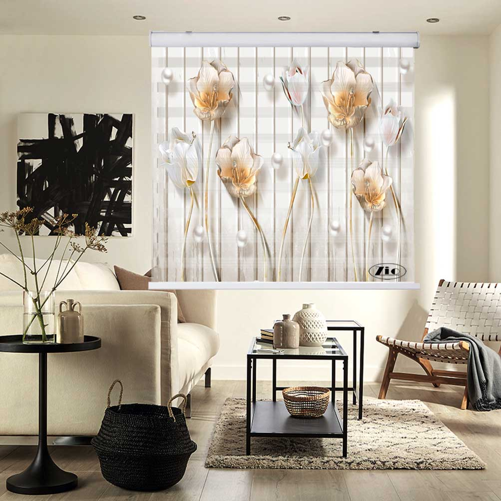 پرده زبرا زیو کد 3D1303 سایز 150x150 سانتی متر