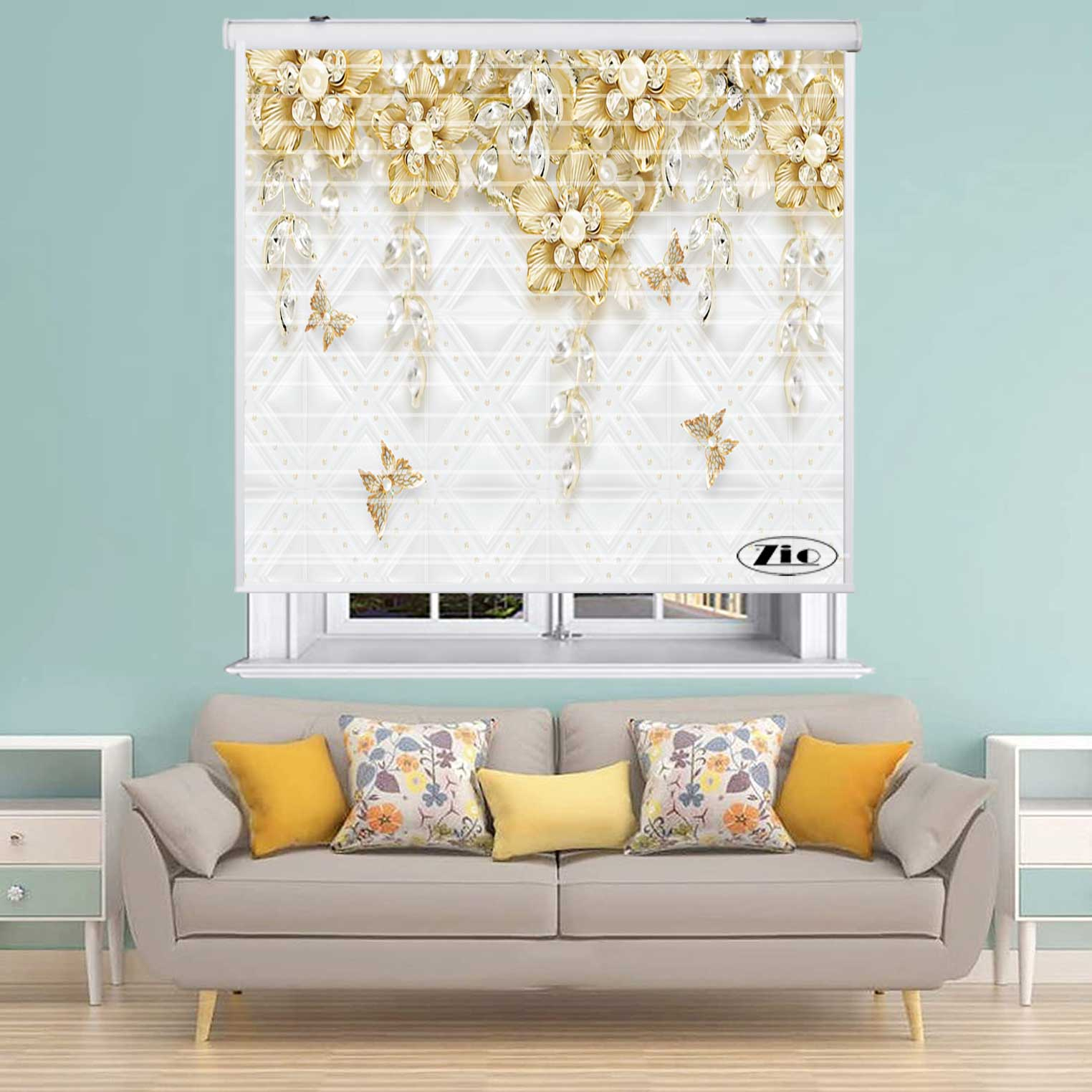 پرده زبرا زیو مدل سیلوئت 3D1222 سایز 150x150 سانتی متر