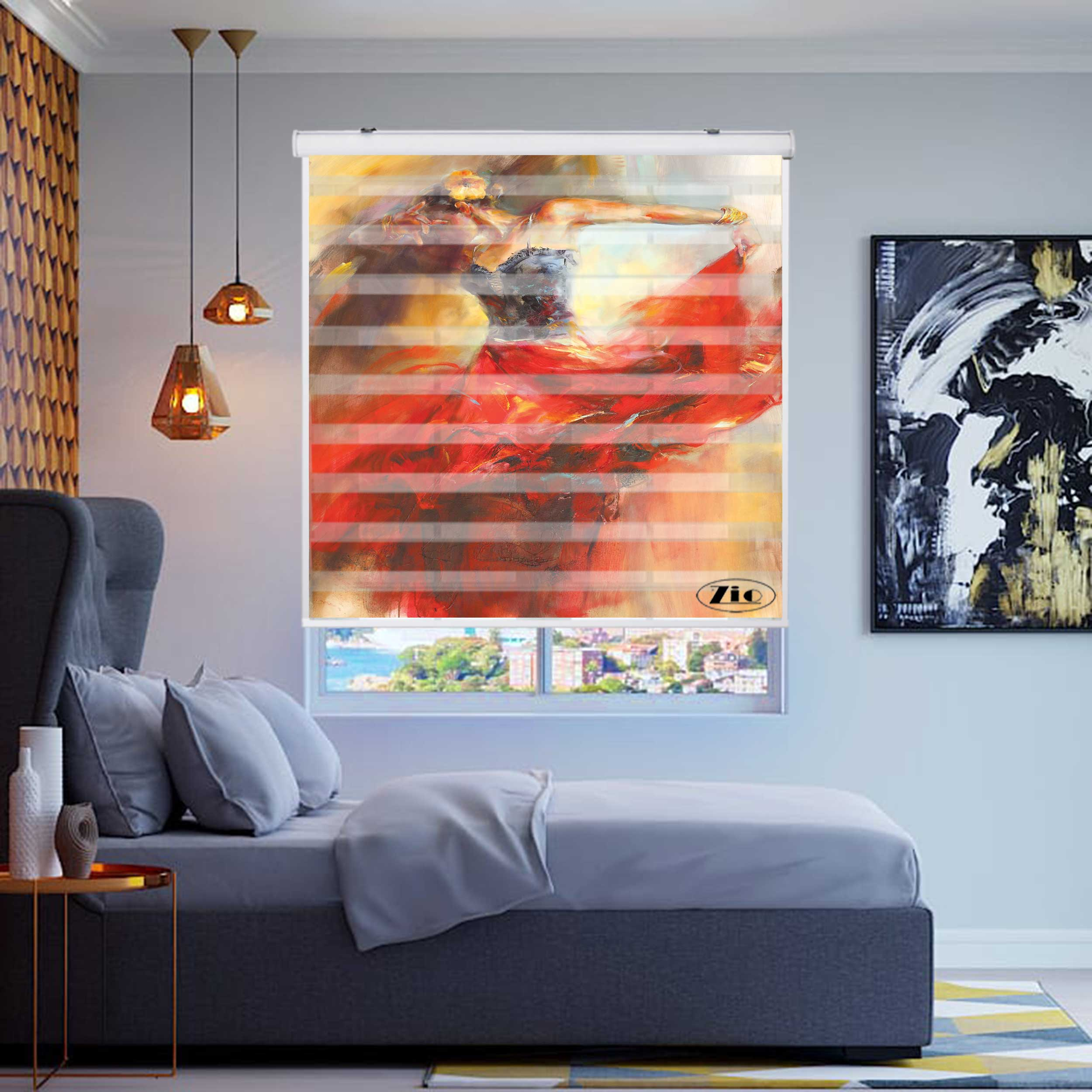 پرده زبرا زیو مدل P6056 سایز 150x200 سانتی متر