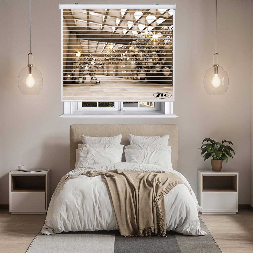 پرده زبرا زیو مدل سیلوئت 3D1465 سایز 150x150 سانتی متر