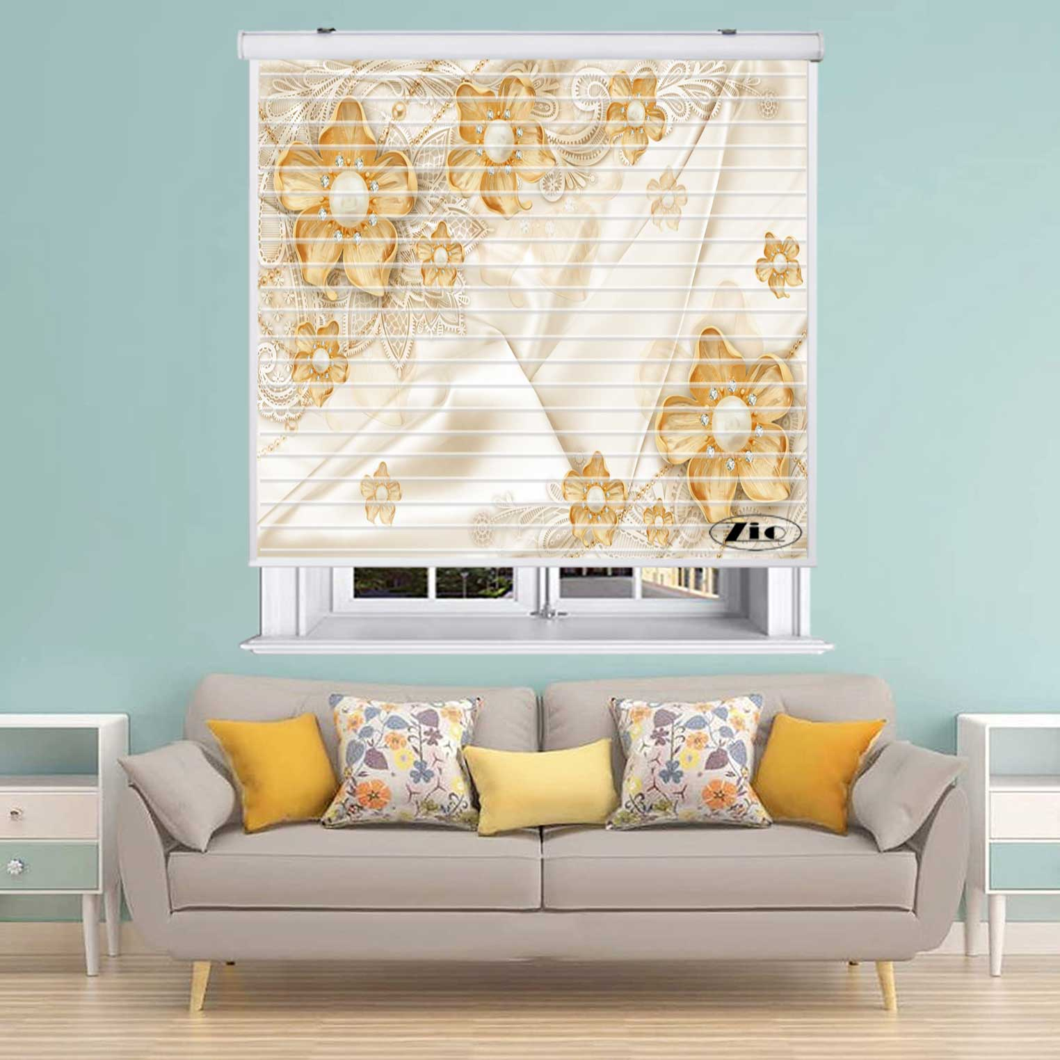 پرده زبرا زیو مدل سیلوئت 3D1274 سایز 150x150 سانتی متر