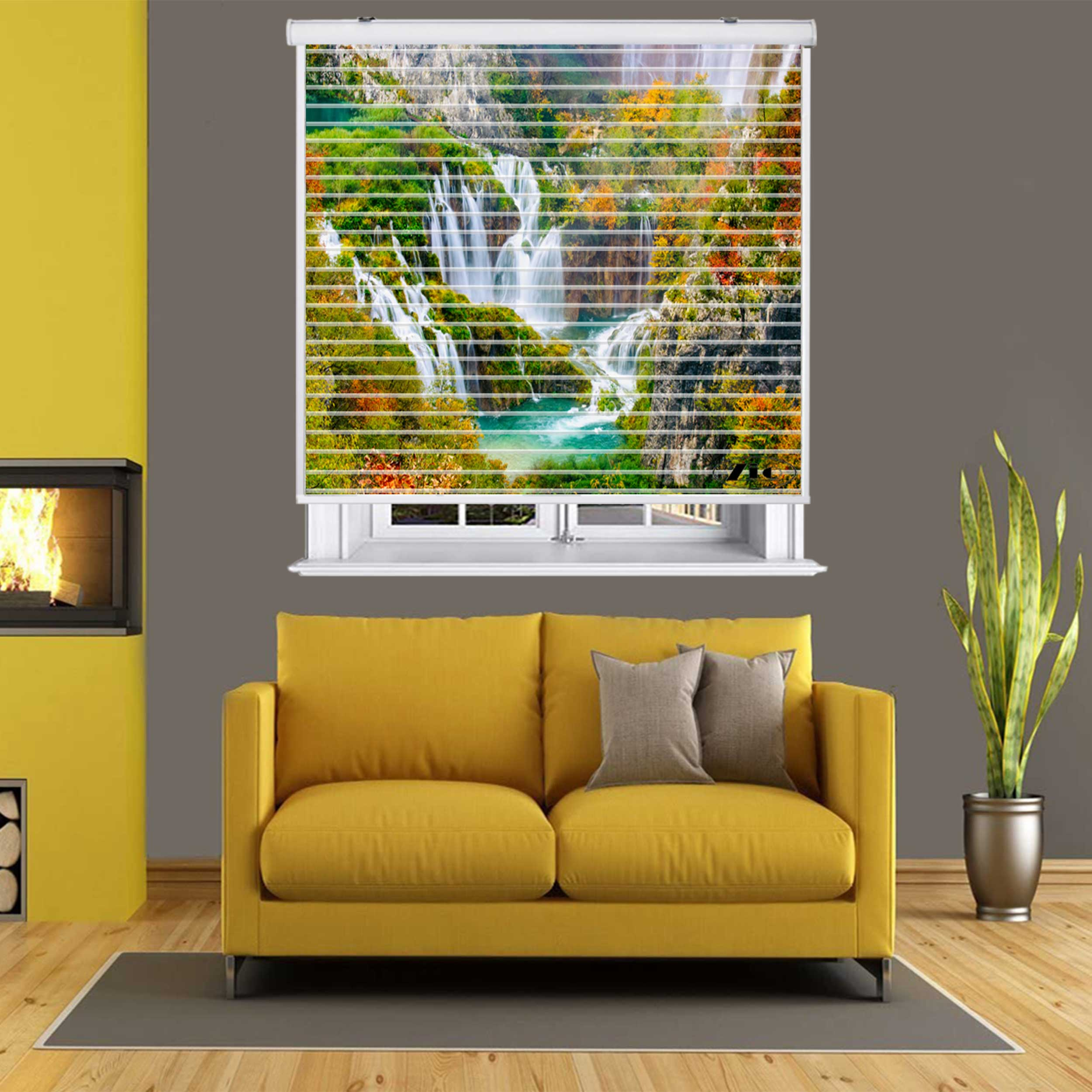 پرده زبرا زیو مدل L-5066 سایز 150x150 سانتی متر