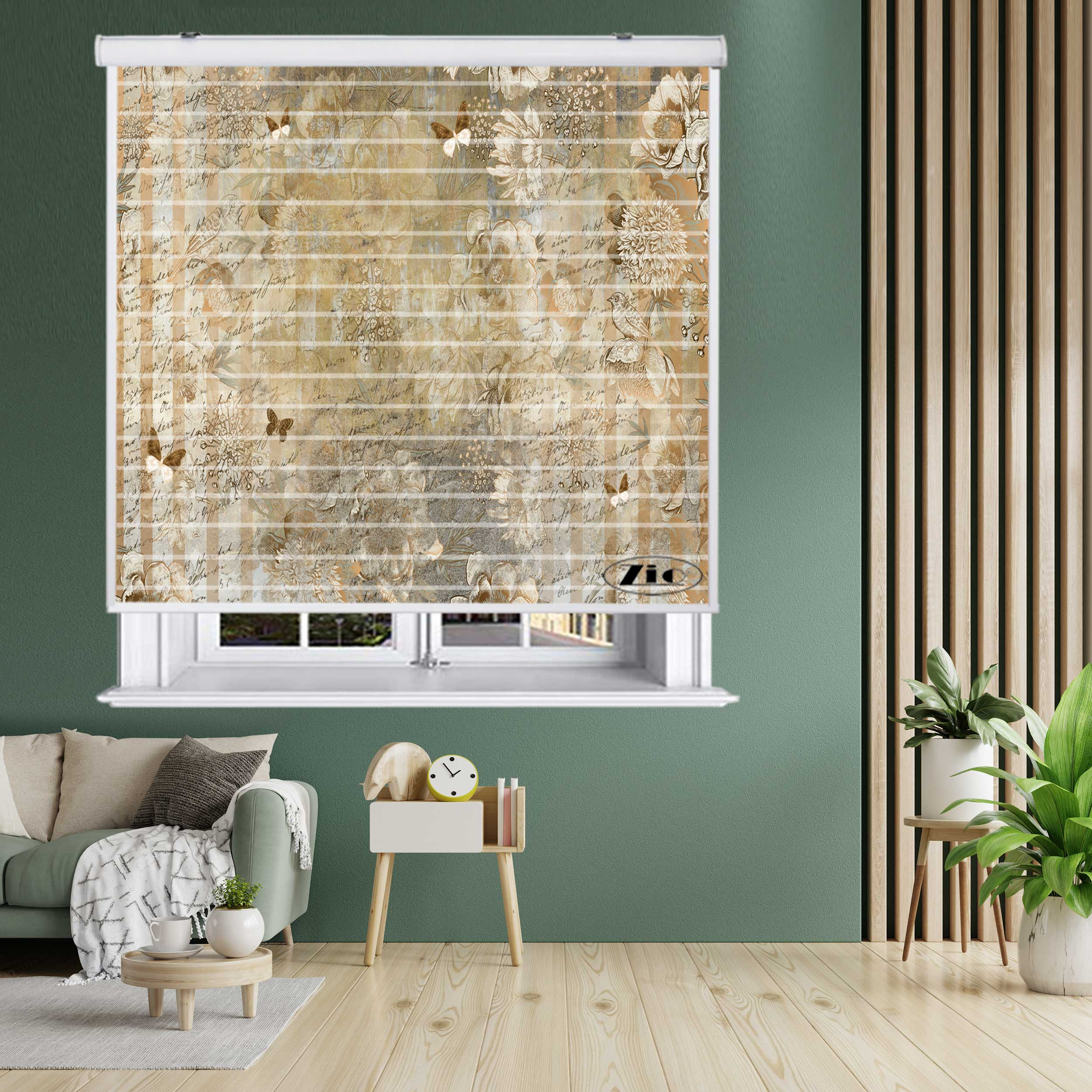پرده زبرا زیو مدل سیلوئت 3D1202 سایز 150x150 سانتی متر