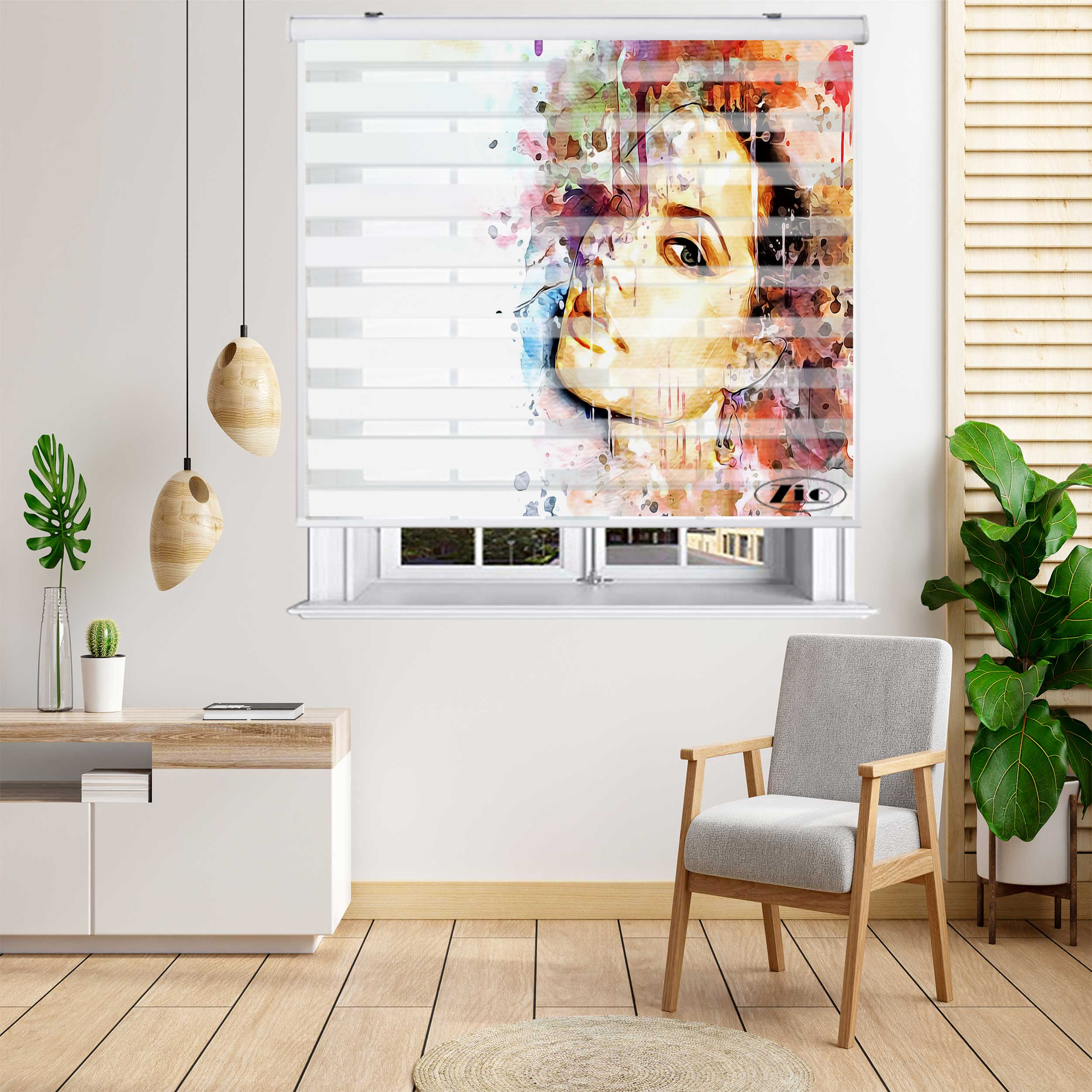 پرده زبرا زیو مدل P6070 سایز 150x200 سانتی متر