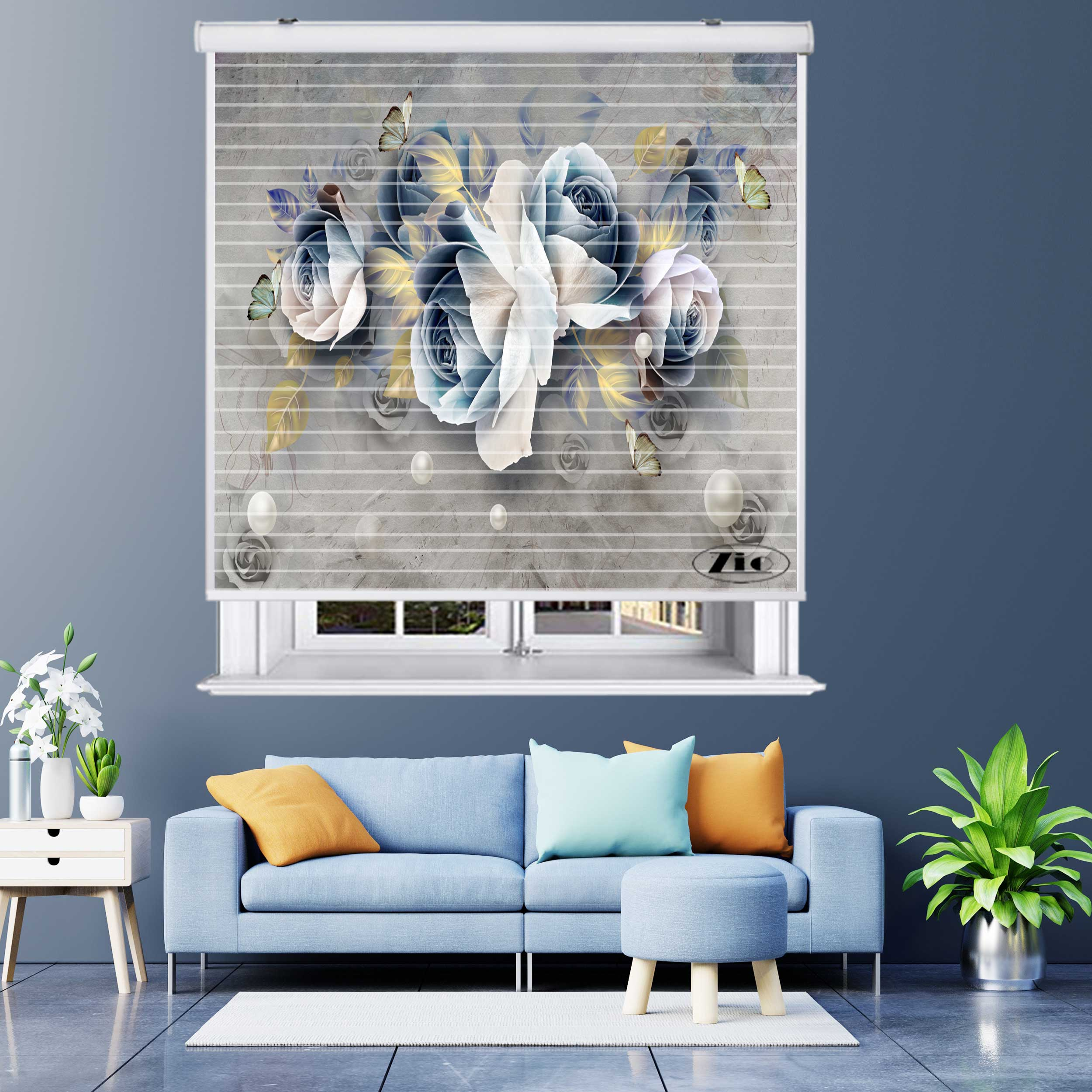 پرده زبرا زیو مدل 3D1073 سایز 150x150 سانتی متر