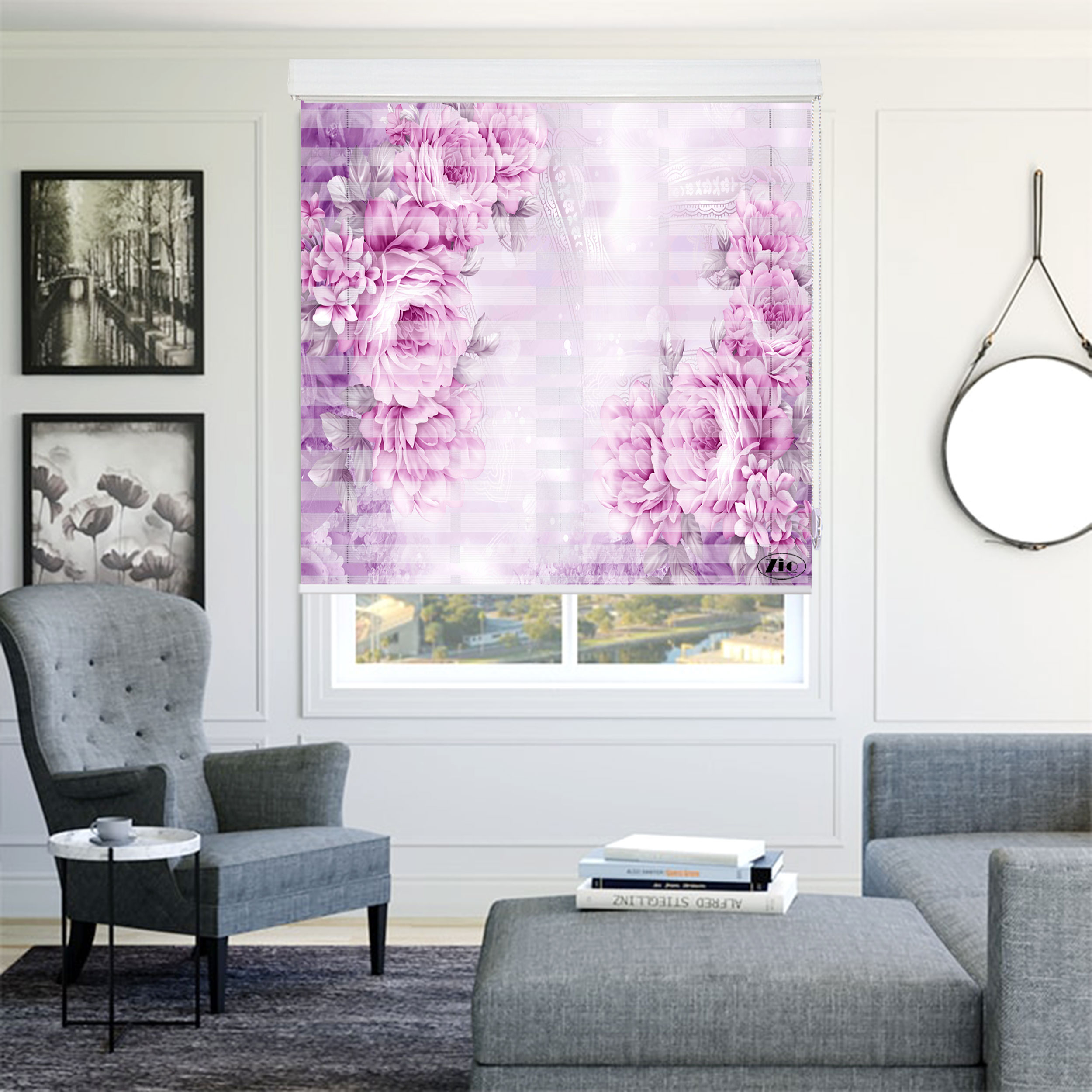 پرده زبرا زیو مدل 3D-1133 سایز 150x150 سانتی متر