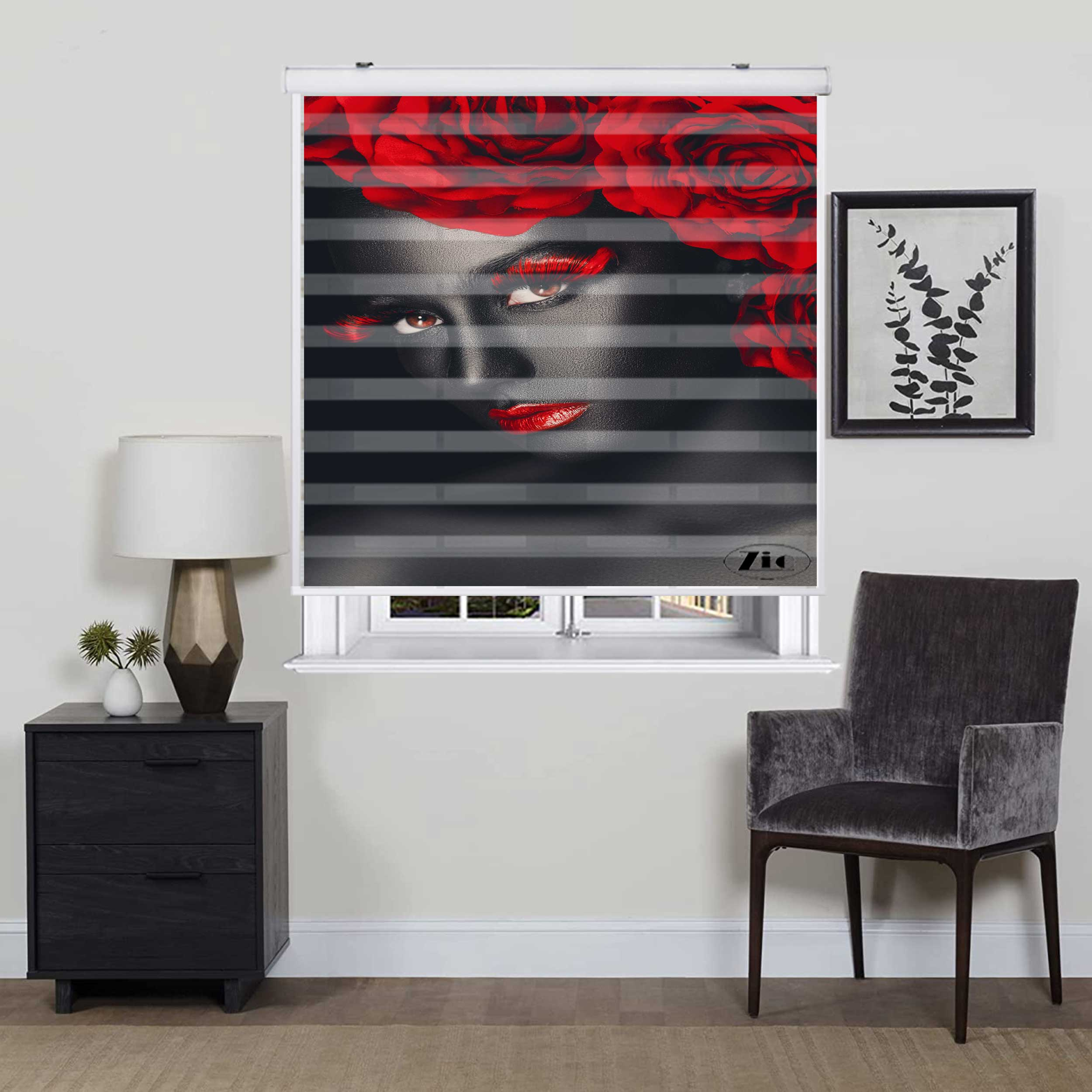 پرده زبرا زیو کد W4039 سایز 150X150 سانتی متر