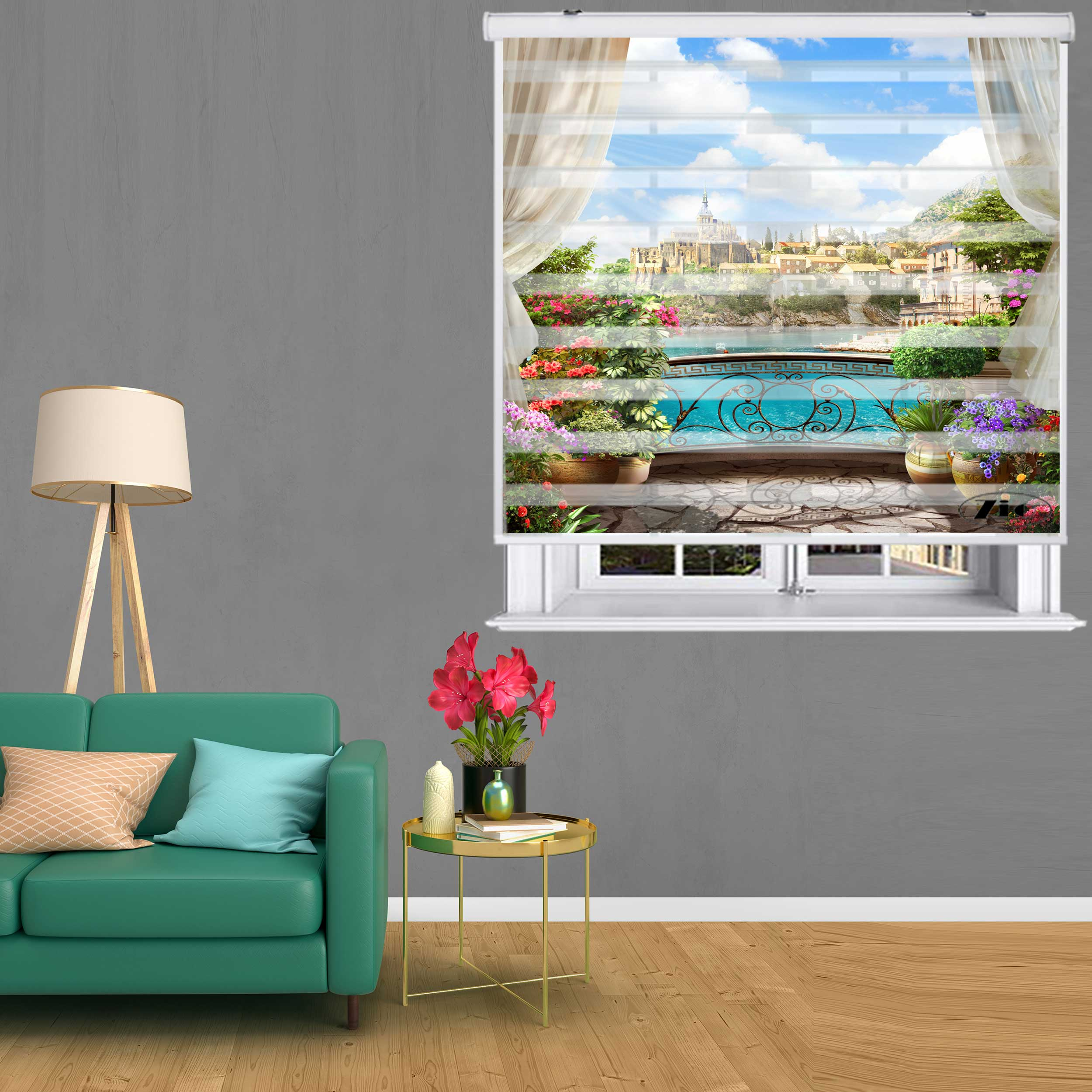 پرده زبرا زیو کد L5009 سایز 150X150 سانتی متر