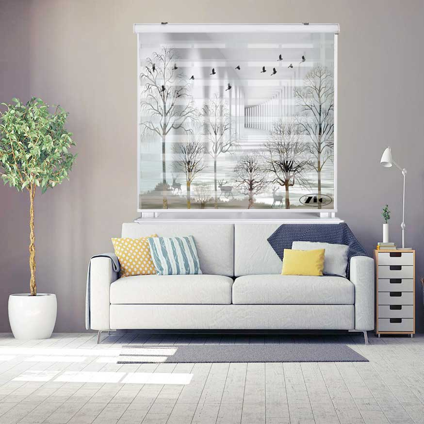 پرده زبرا زیو کد 3D1521 سایز 150x200 سانتی متر