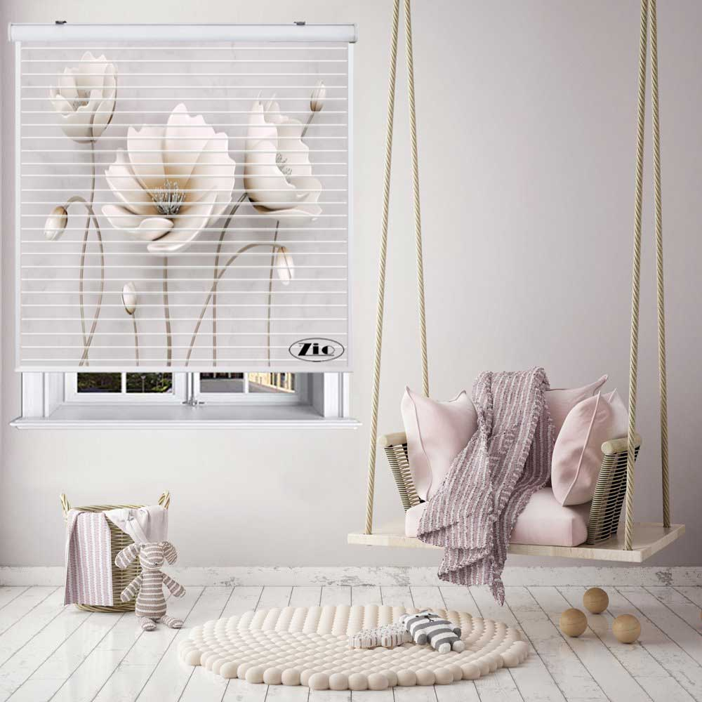 پرده زبرا زیو مدل سیلوئت 3D1353 سایز 150x150 سانتی متر