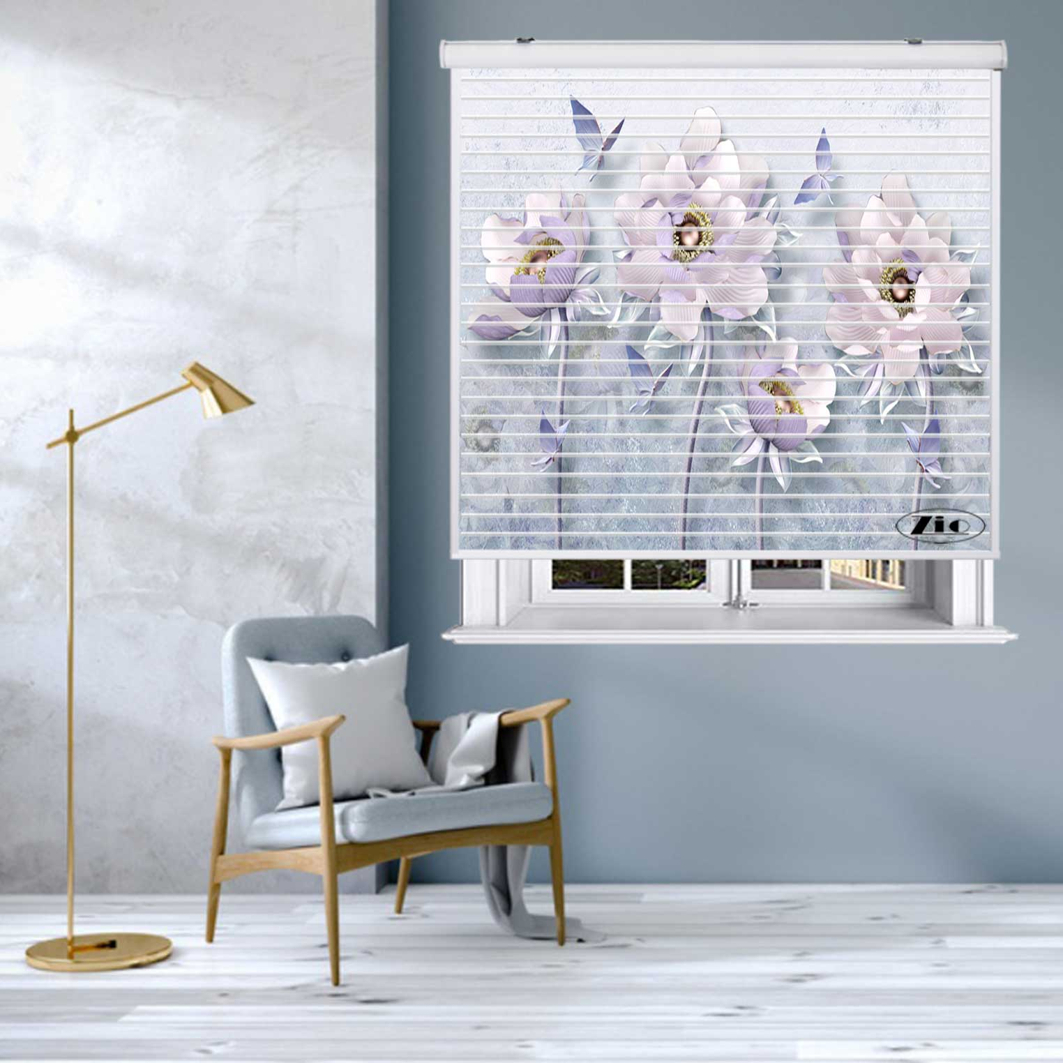 پرده زبرا زیو مدل سیلوئت 3D1347 سایز 150x150 سانتی متر