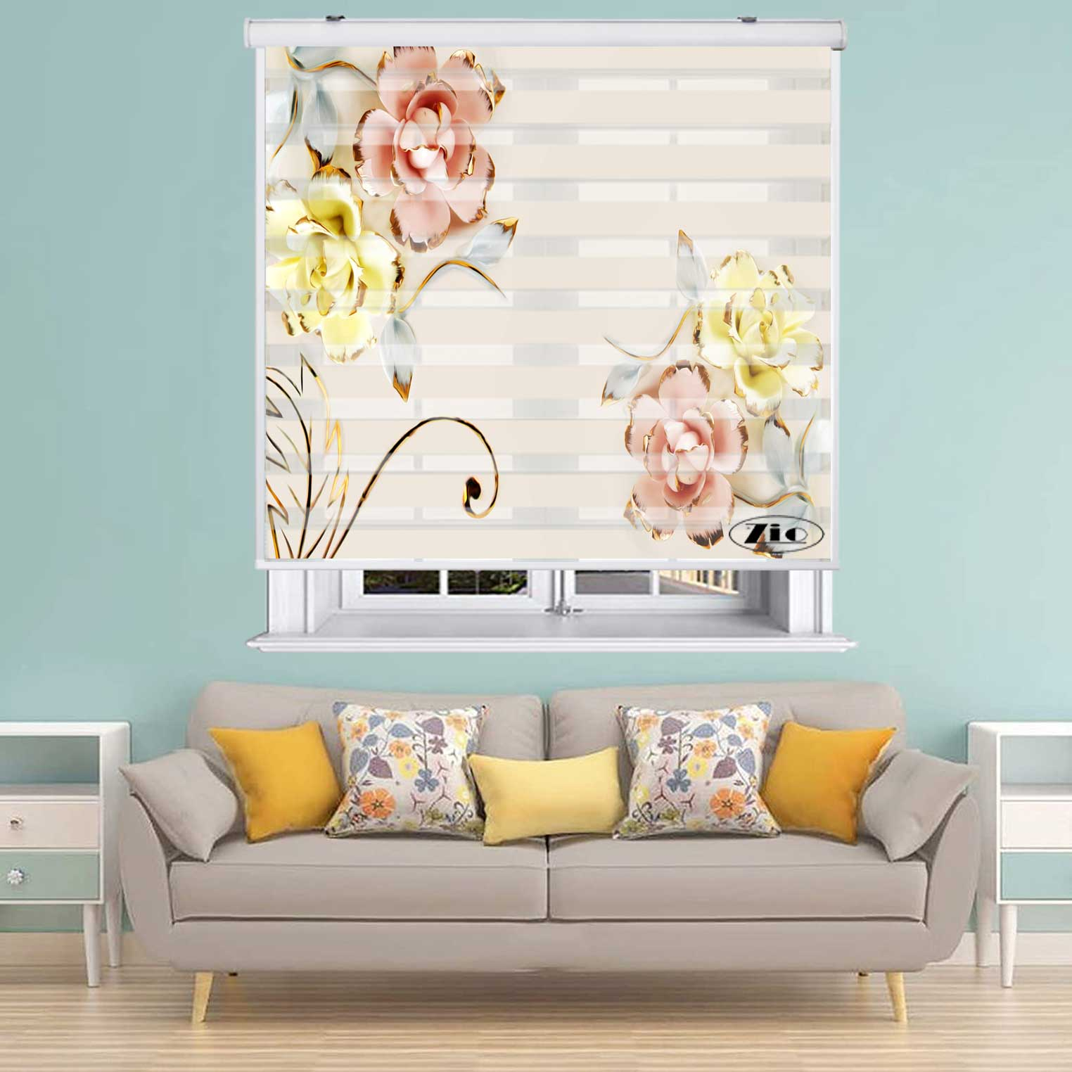 پرده زبرا زیو کد 3D1492 سایز 150x200 سانتی متر