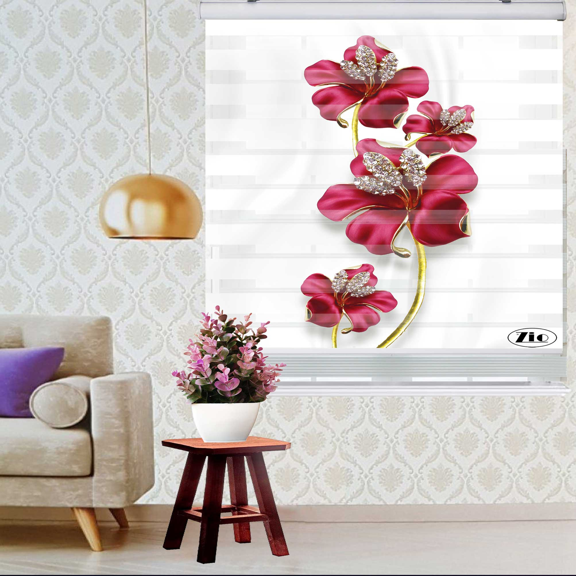 پرده زبرا زیو کد 3D1083 سایز 150x200 سانتی متر