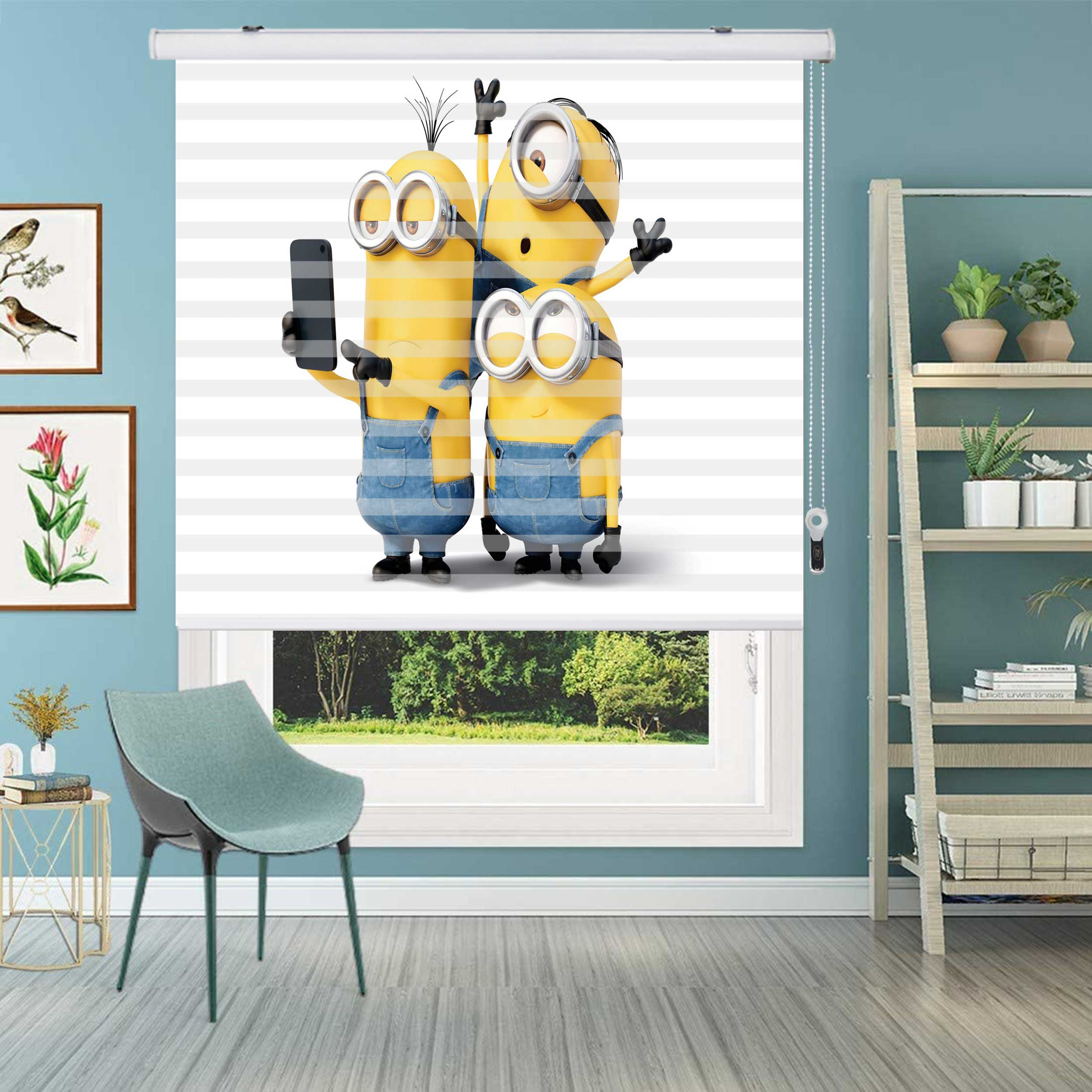 پرده زبرا زیو مدل مینیون ها K3114 سایز 150x200 سانتی متر