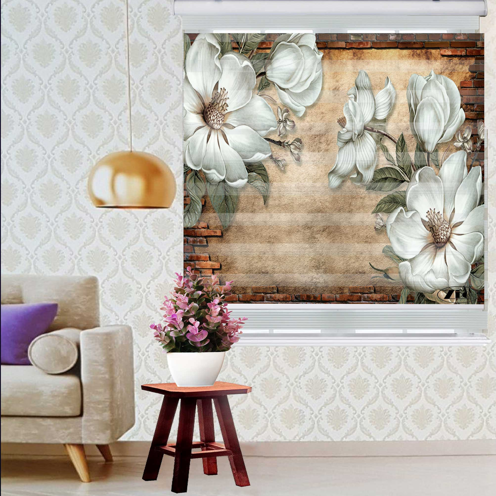 پرده زبرا زیو کد 1089 سایز 150x150 سانتی متر