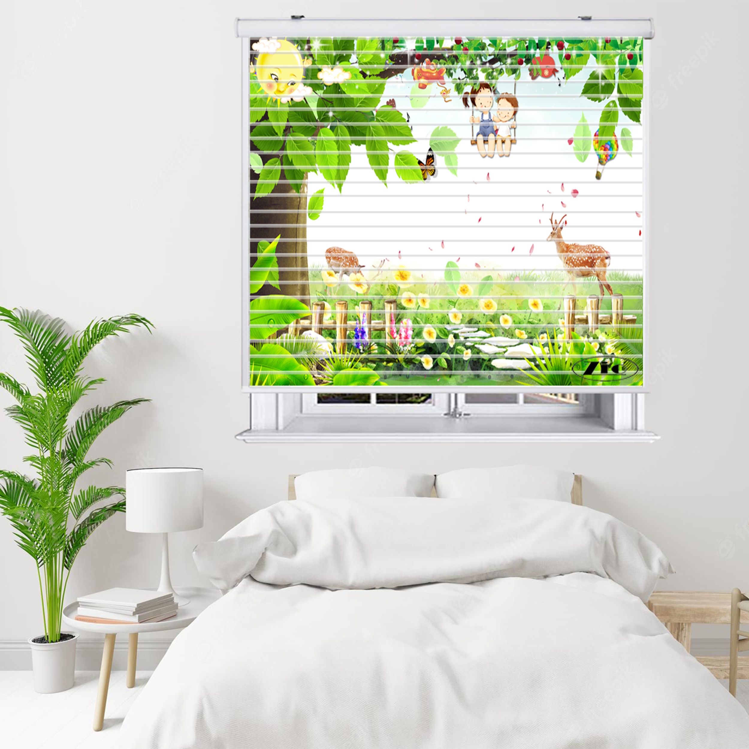 پرده زبرا زیو مدل سیلوئت K3047 سایز 150x150 سانتی متر
