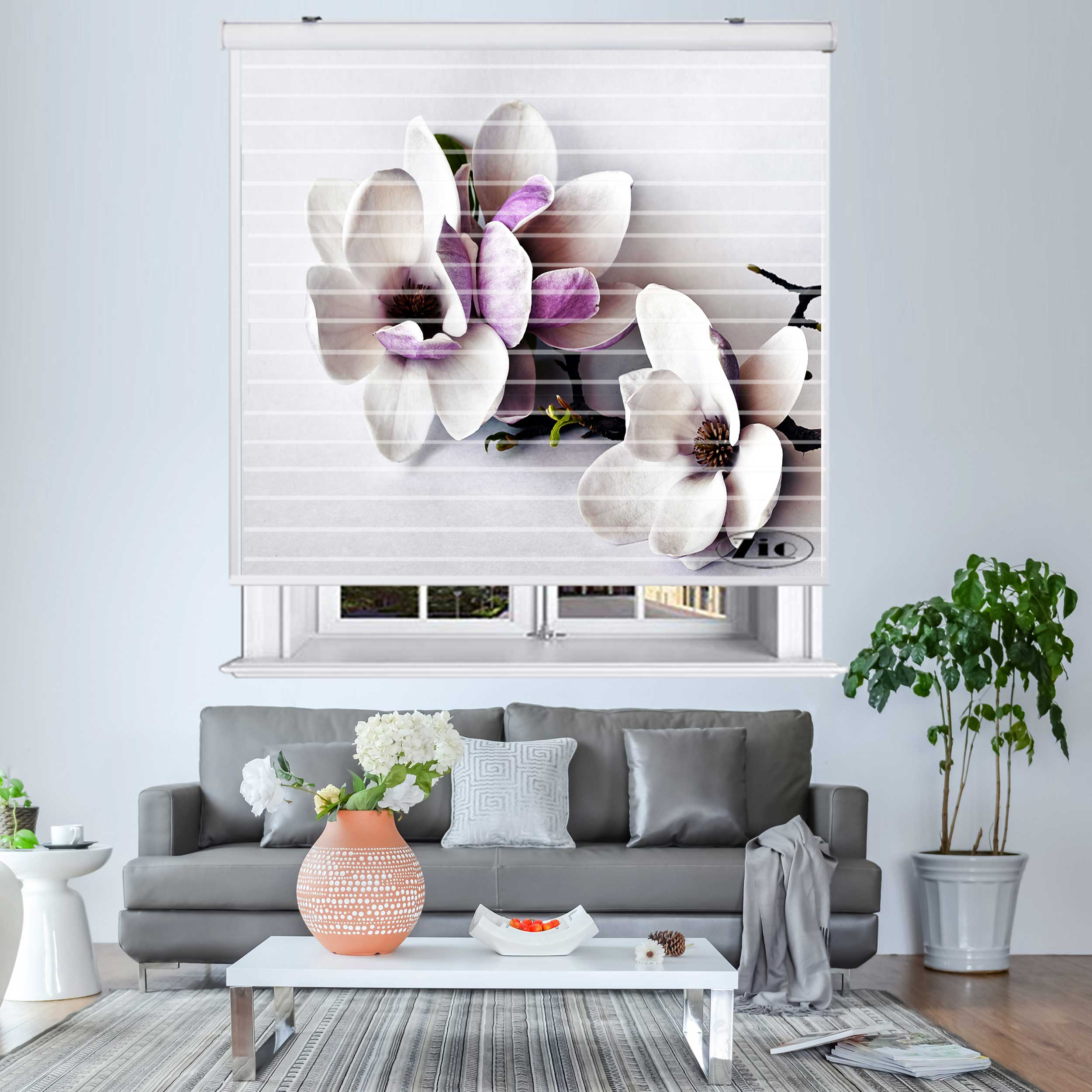 پرده زبرا زیو مدل سیلوئت 3D1140 سایز 150x150 سانتی متر