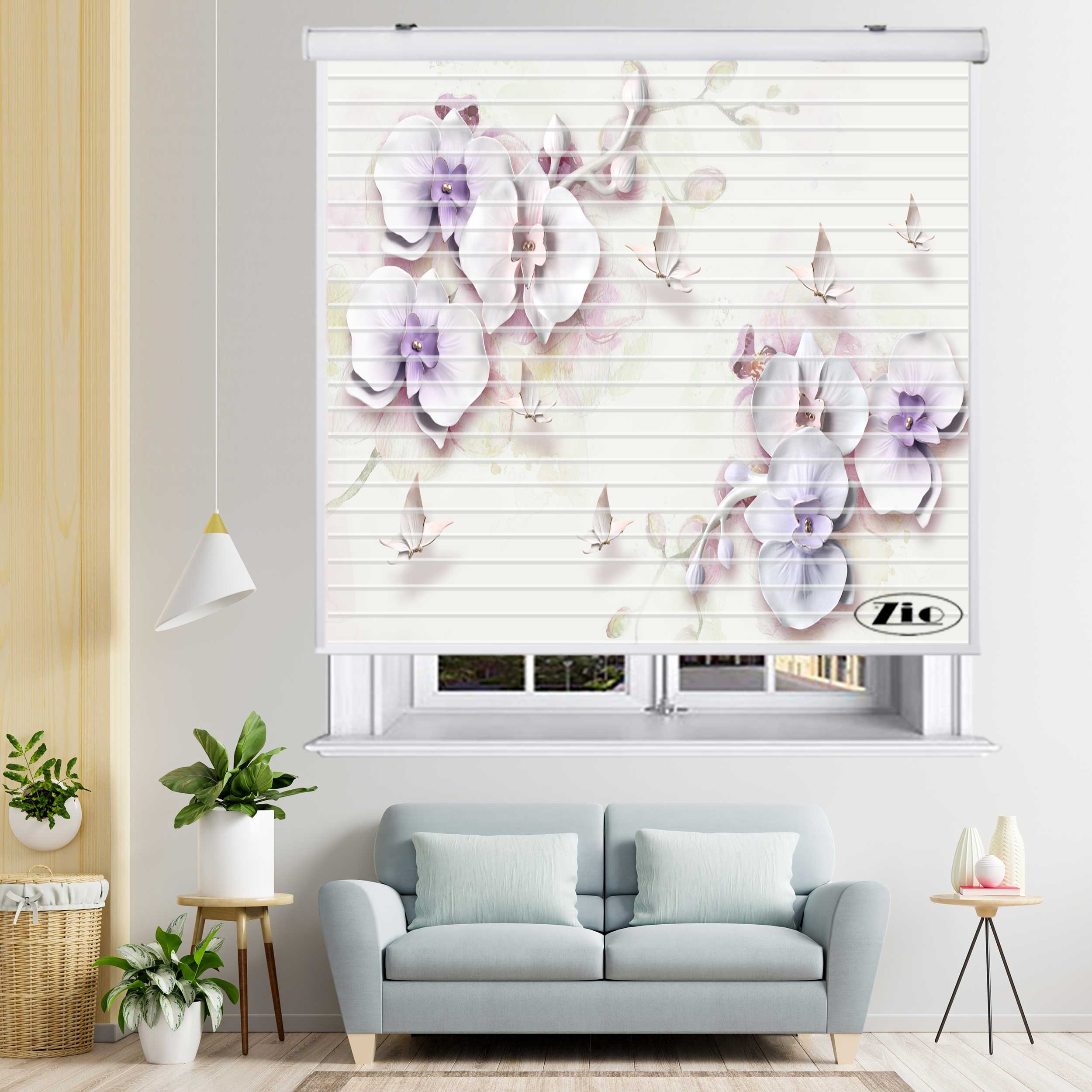 پرده زبرا زیو مدل سیلوئت 3D1307 سایز 150x150 سانتی متر