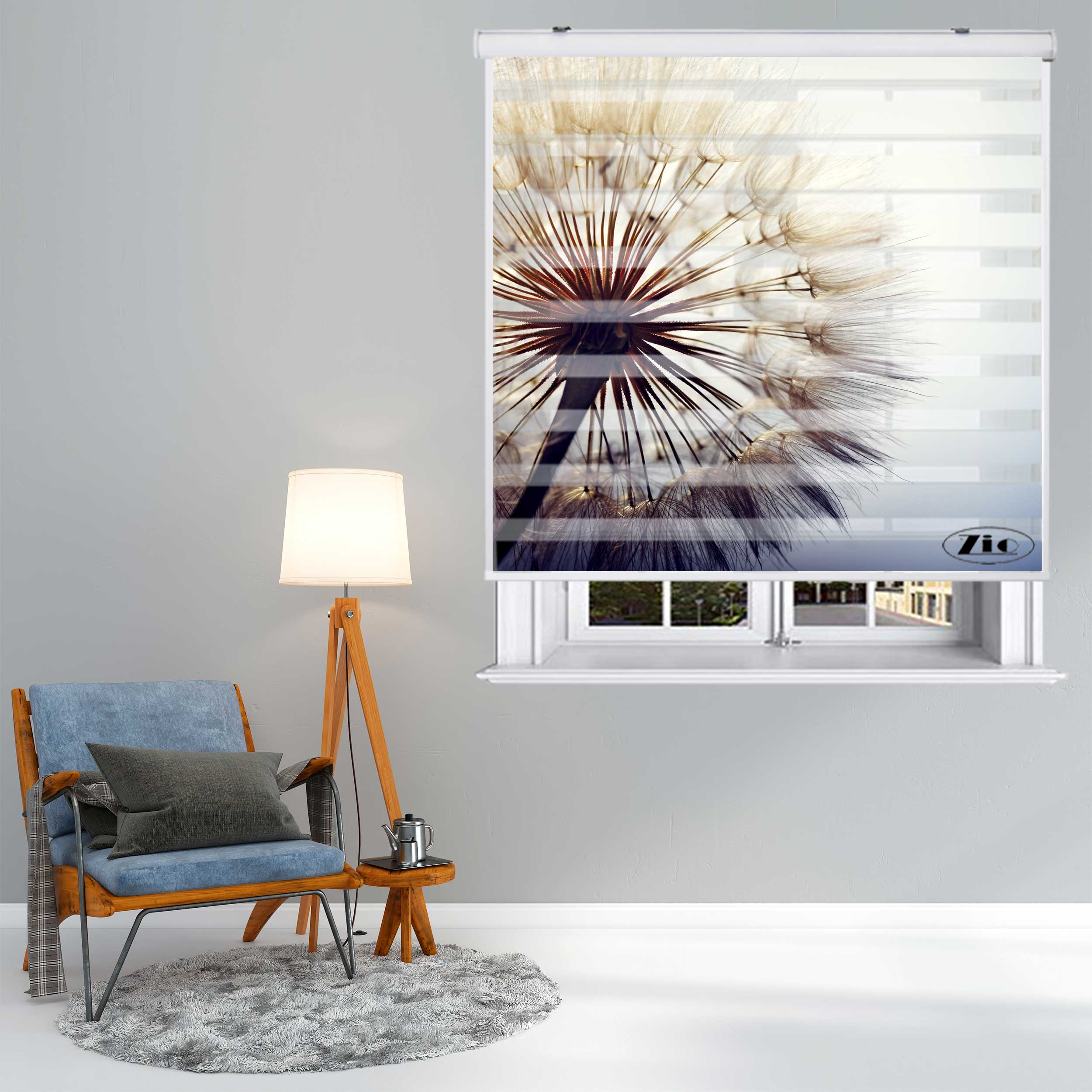 پرده زبرا زیو کد L5046 سایز 150X150 سانتی متر