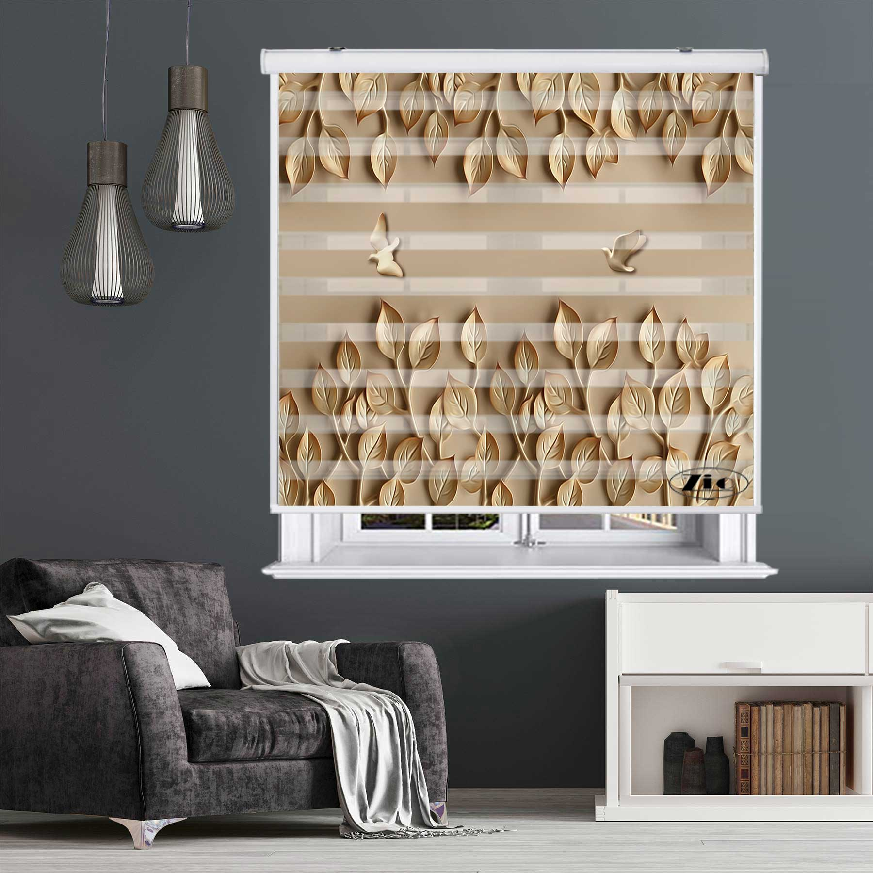 پرده زبرا زیو کد 3D1482 سایز 150x200 سانتی متر