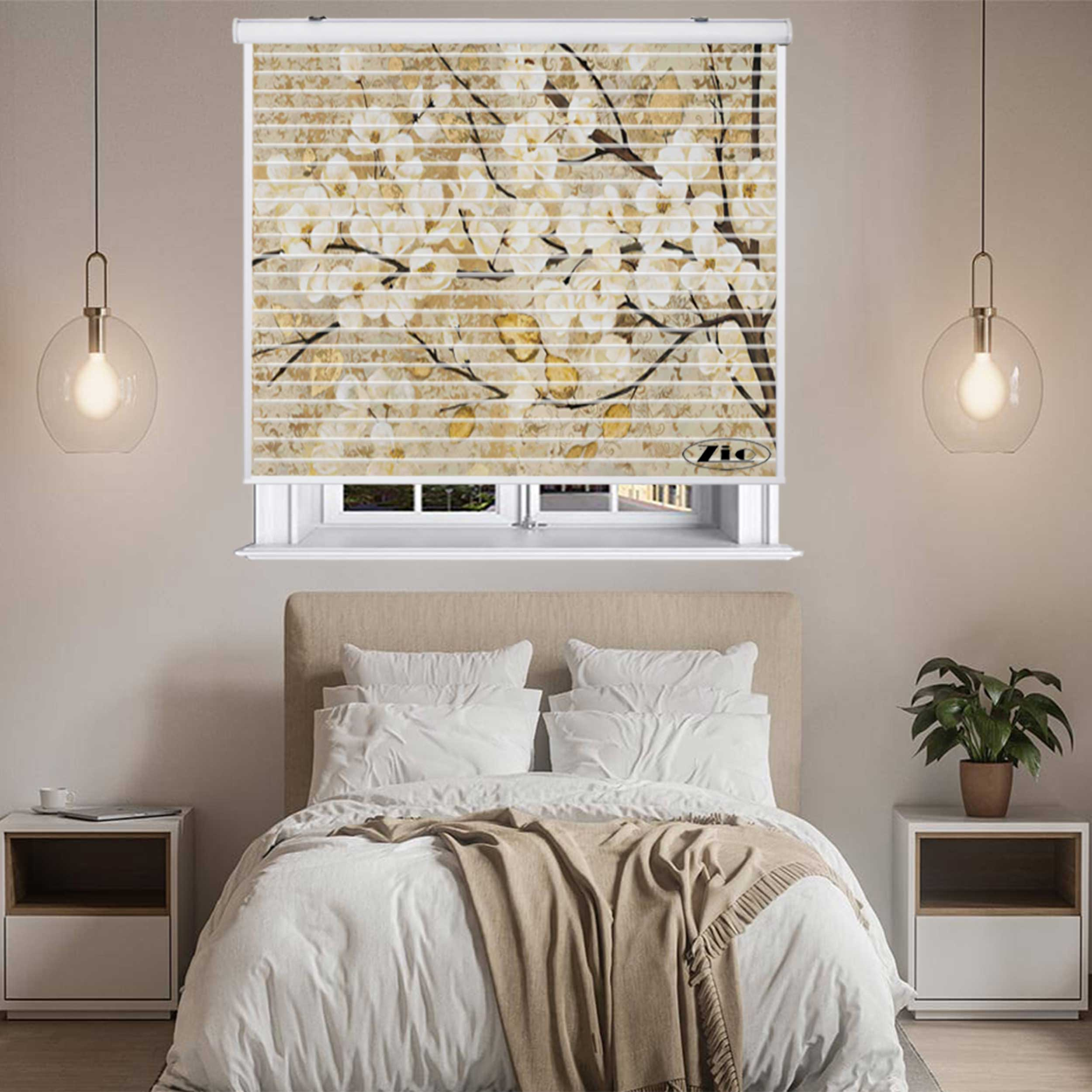 پرده زبرا زیو مدل سیلوئت 3D1445 سایز 150x150 سانتی متر