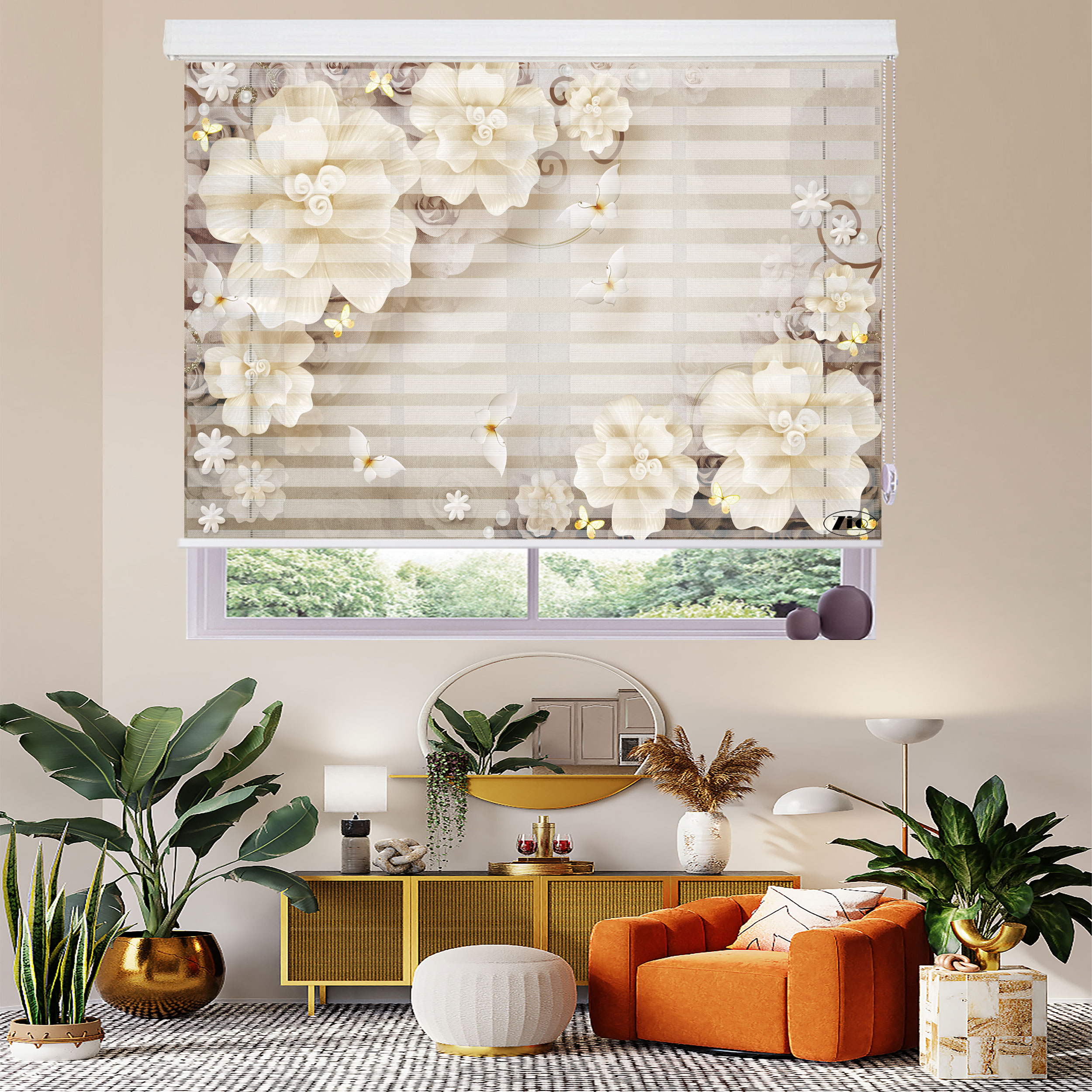 پرده زبرا زیو مدل 3D-1115 سایز 100x200 سانتی متر