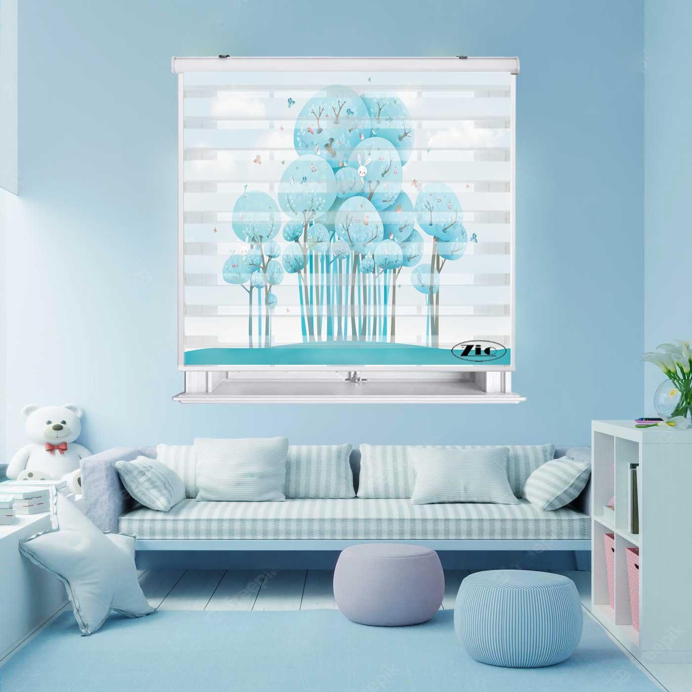 پرده زبرا زیو مدل K3044 سایز 150x200 سانتی متر