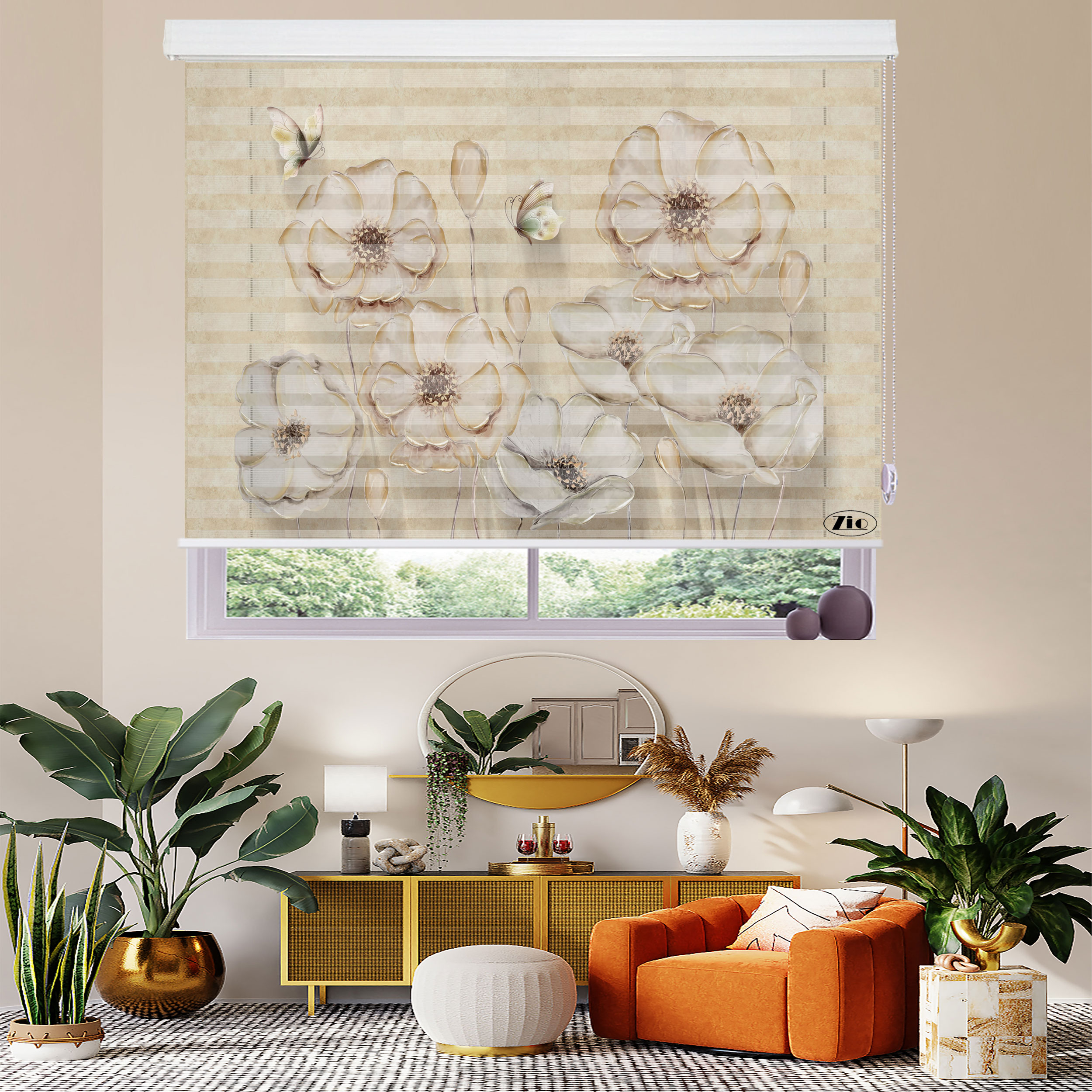 پرده زبرا زیو مدل 3D-1103 سایز 150x150 سانتی متر