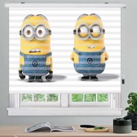 پرده زبرا زیو مدل مینیون ها k3109 سایز 150x150 سانتی متر