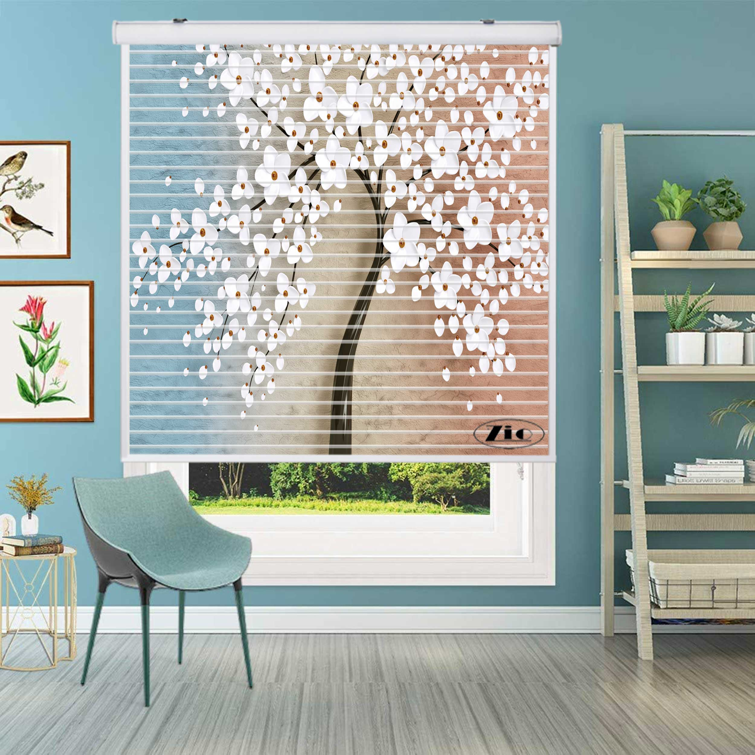 پرده زبرا زیو مدل سیلوئت 3D1350 سایز 150x150 سانتی متر